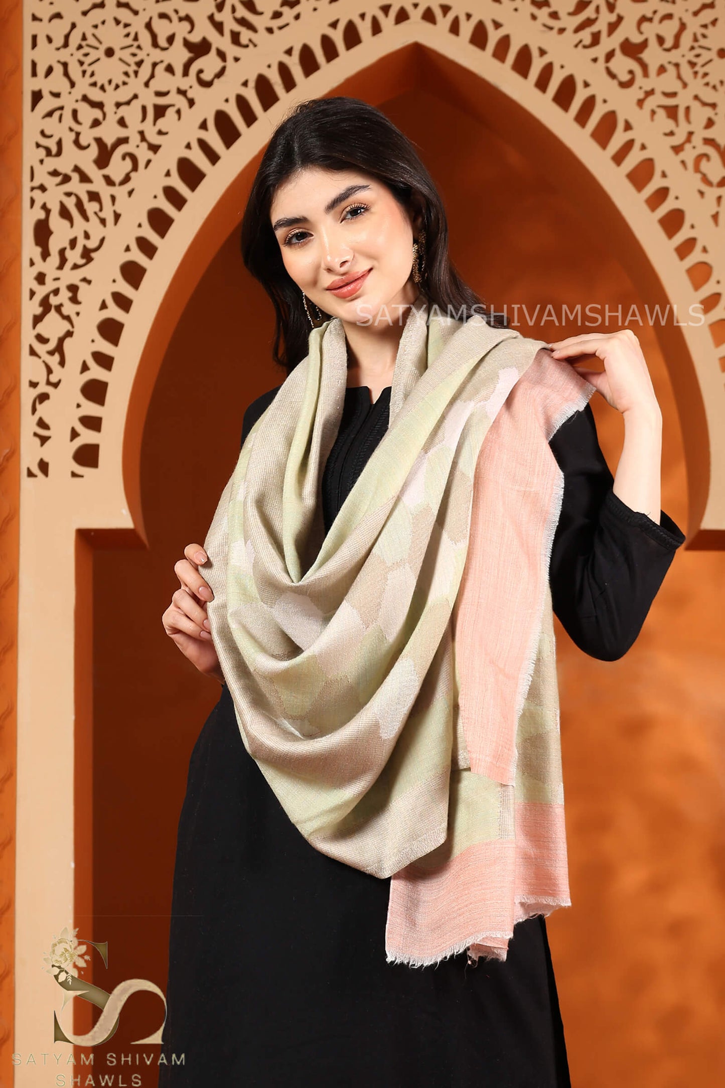 EKAT-E-NOOR PASHMINA EXTRA FINE WOOL STOLE ,WARM,SOFT & LIGHT WEIGHT