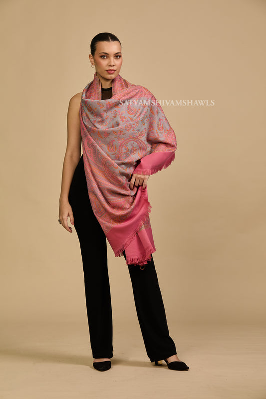 Gul-e-Rose jamawar kani women shawl