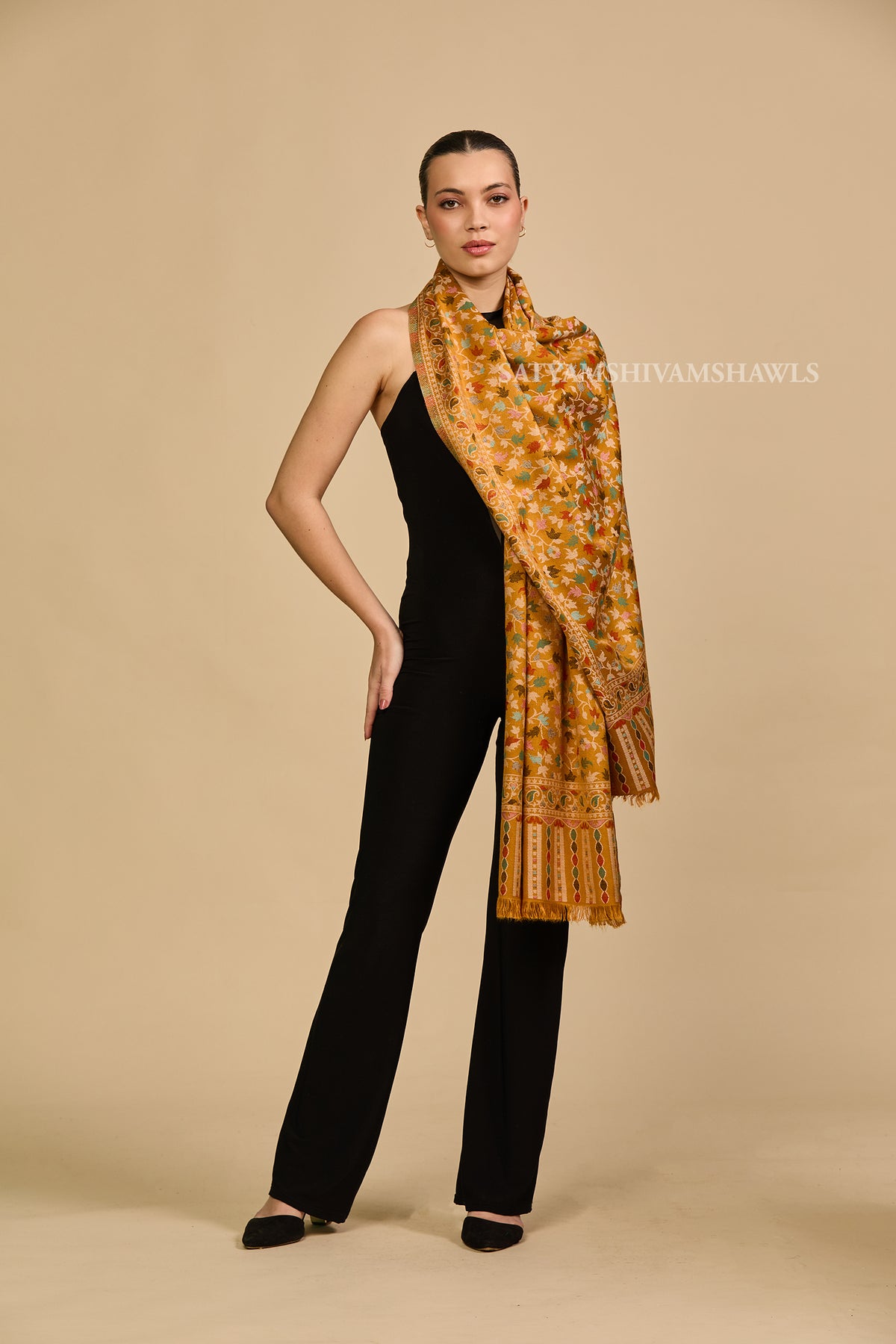 noor-e-kani multi pure wool stole,