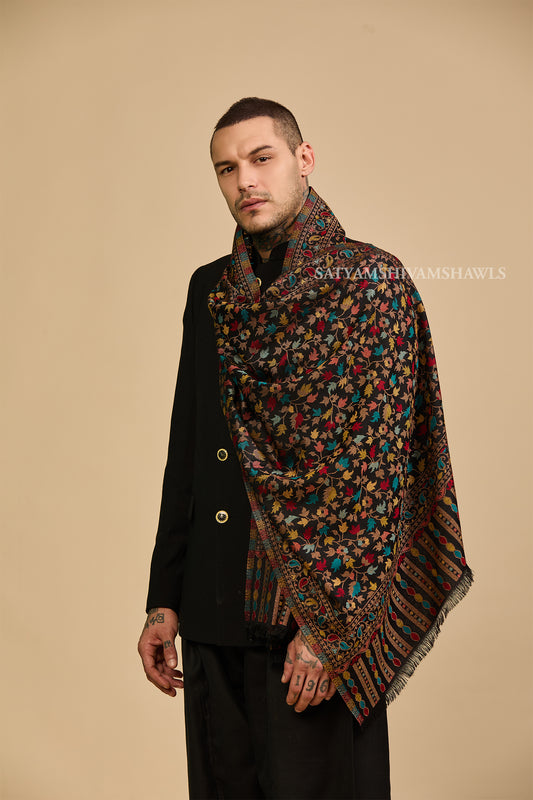 His & Her gift box (men check stole & womens kani shawl )with premium box packaging