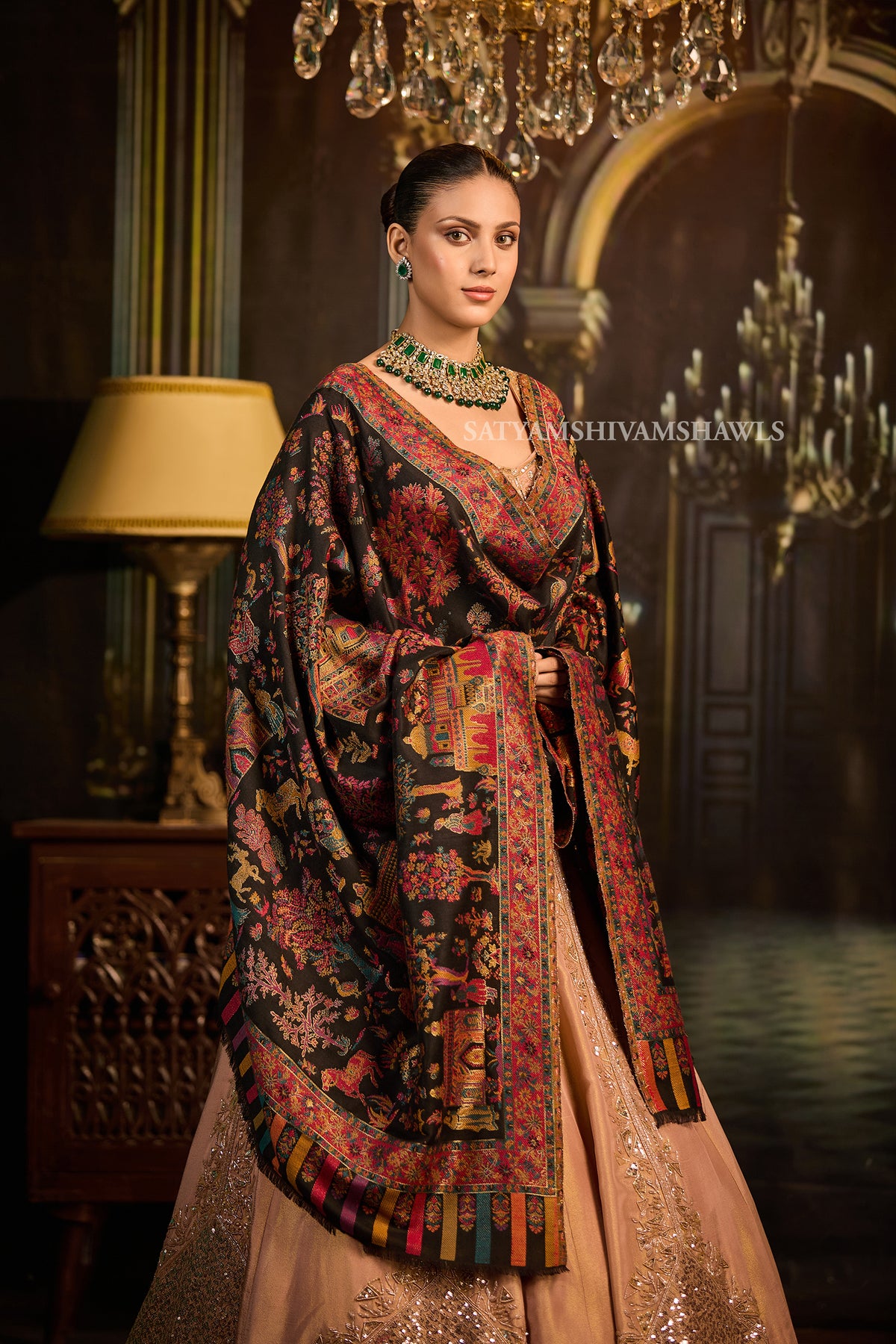 Mughal Darbar Heritage zari kani women shawl