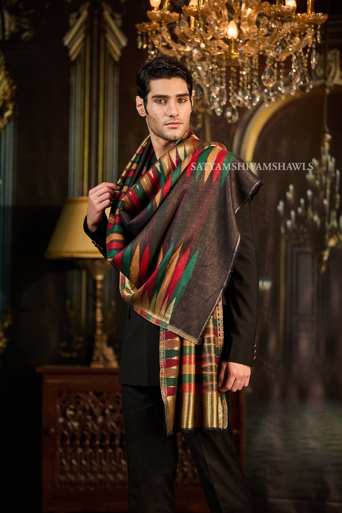 Moonlight fine wool Reversible ekat deisgn Stole