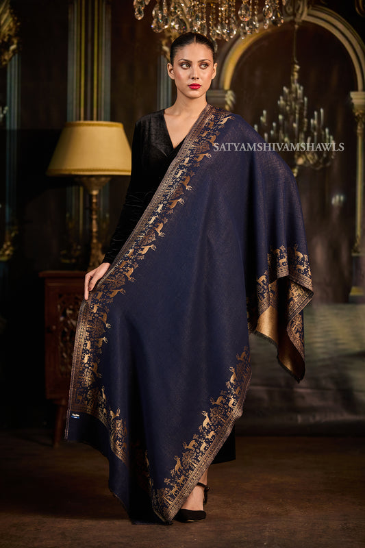 Moonlight Royal Blue Heritage border Stole