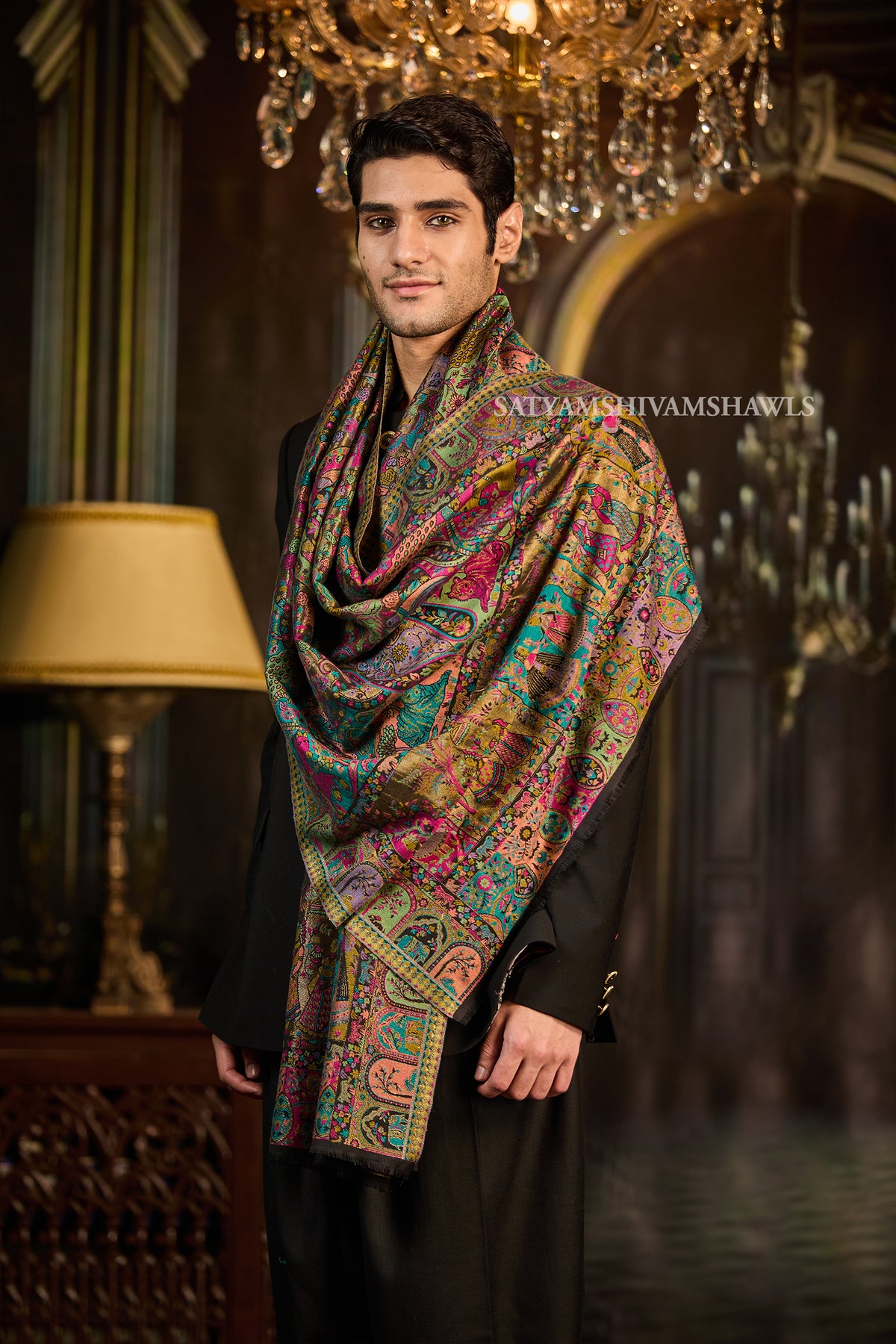 Moonlight Antique Paisley Kani men Stole