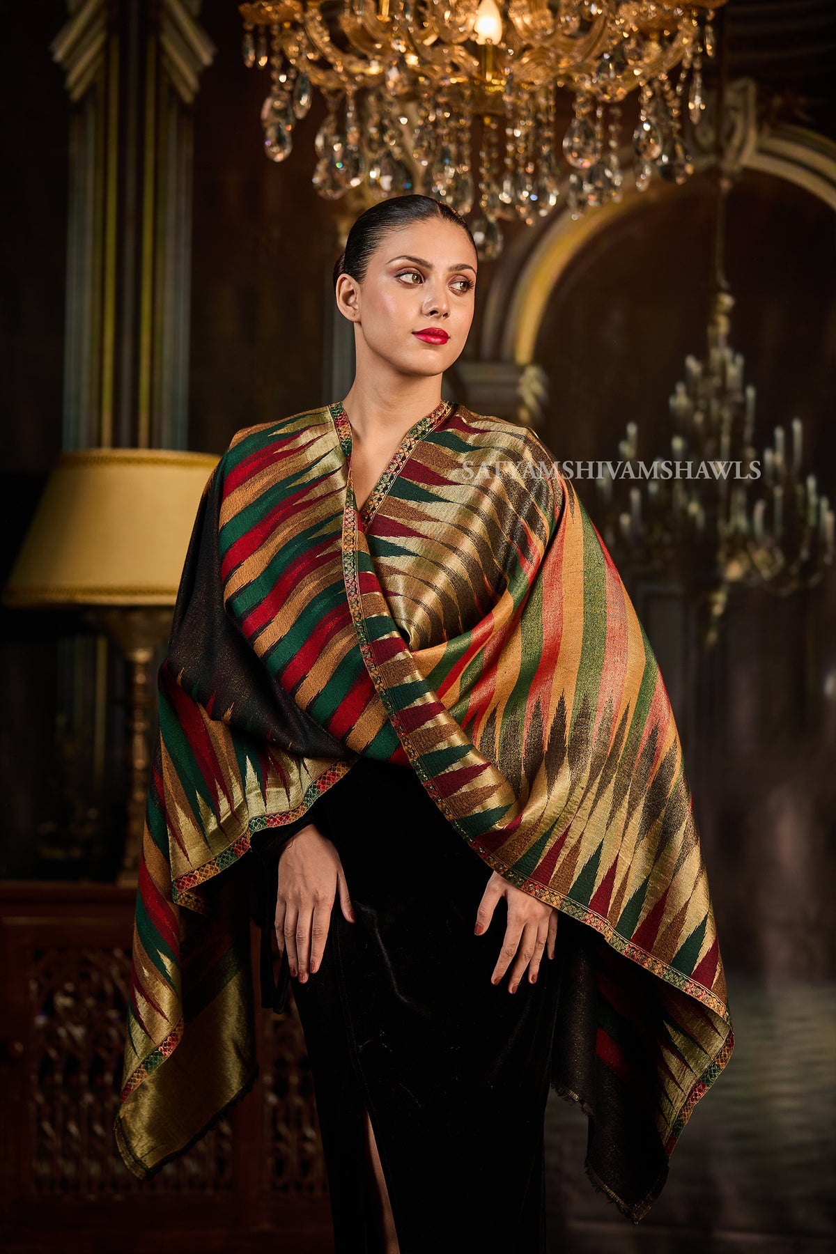 Moonlight fine wool Reversible ekat deisgn Stole