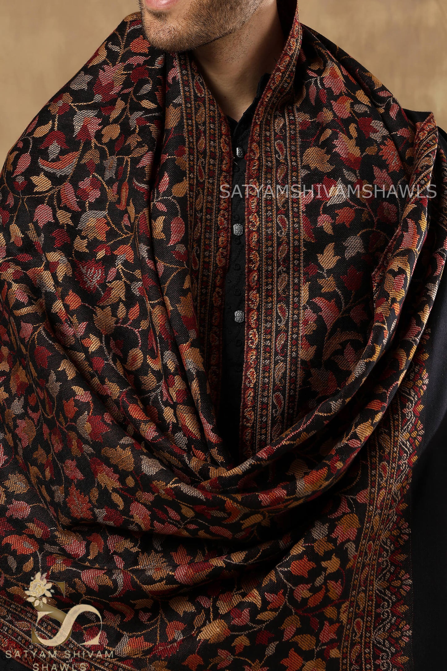 HIS AND HER SET OF MENS PURE WOOL KANI STOLE AND WOMEN SLIK WOOL PRINT STOLE