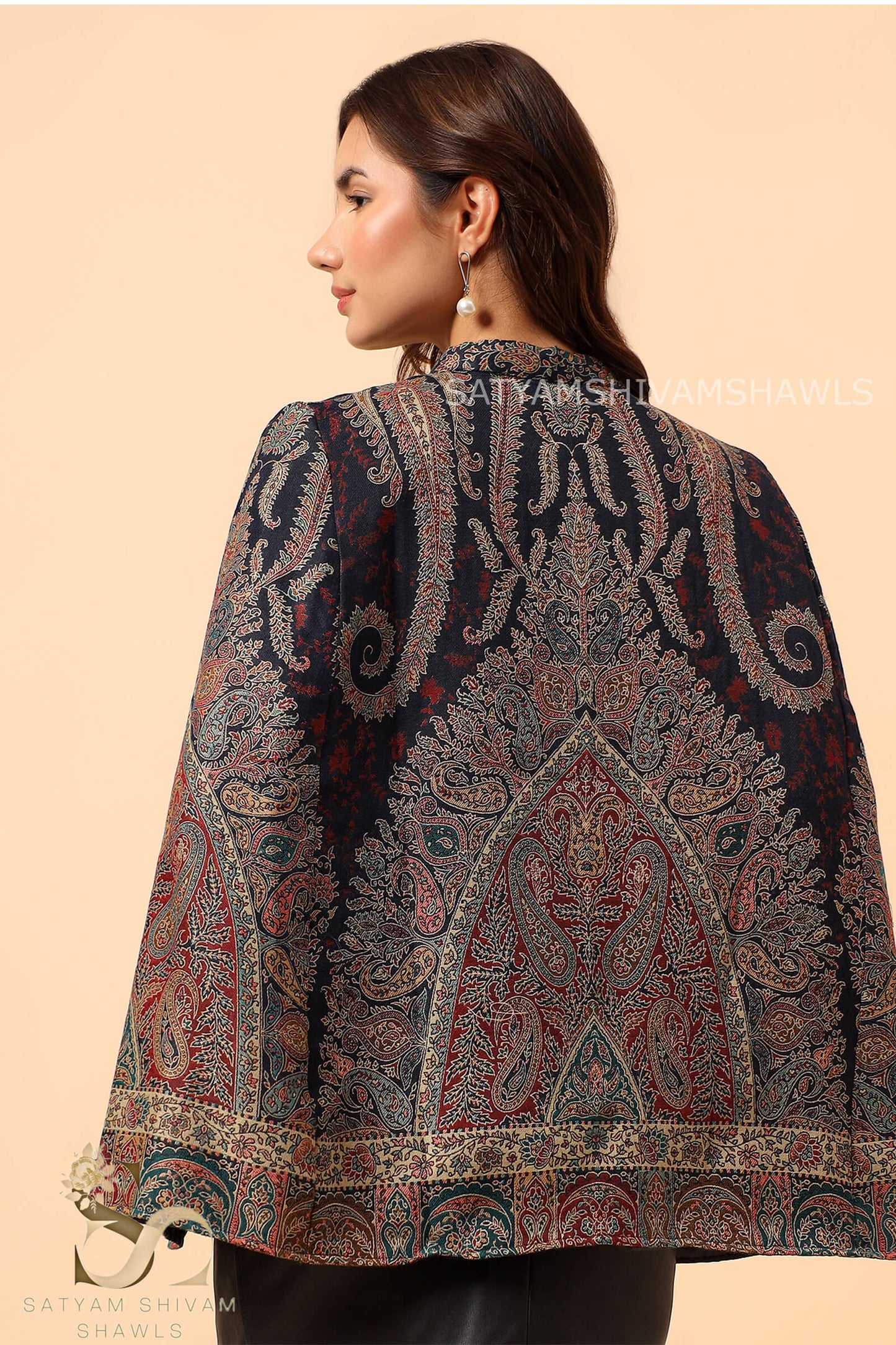 ARABIC IRANI KALAMKANI CAPE ,MIDNIGHT BLUE