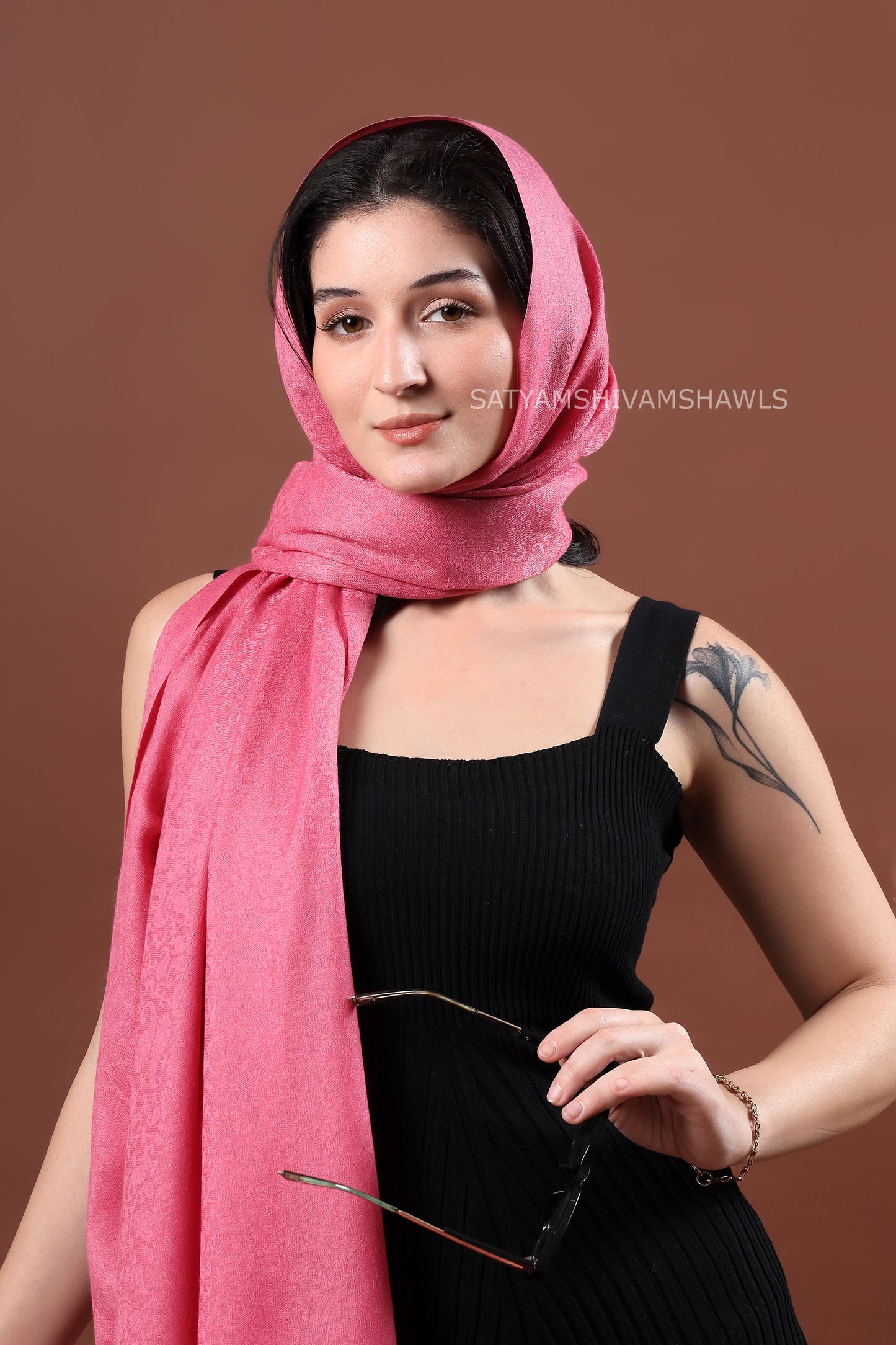 womens pure wool self design shawl,light weight and soft