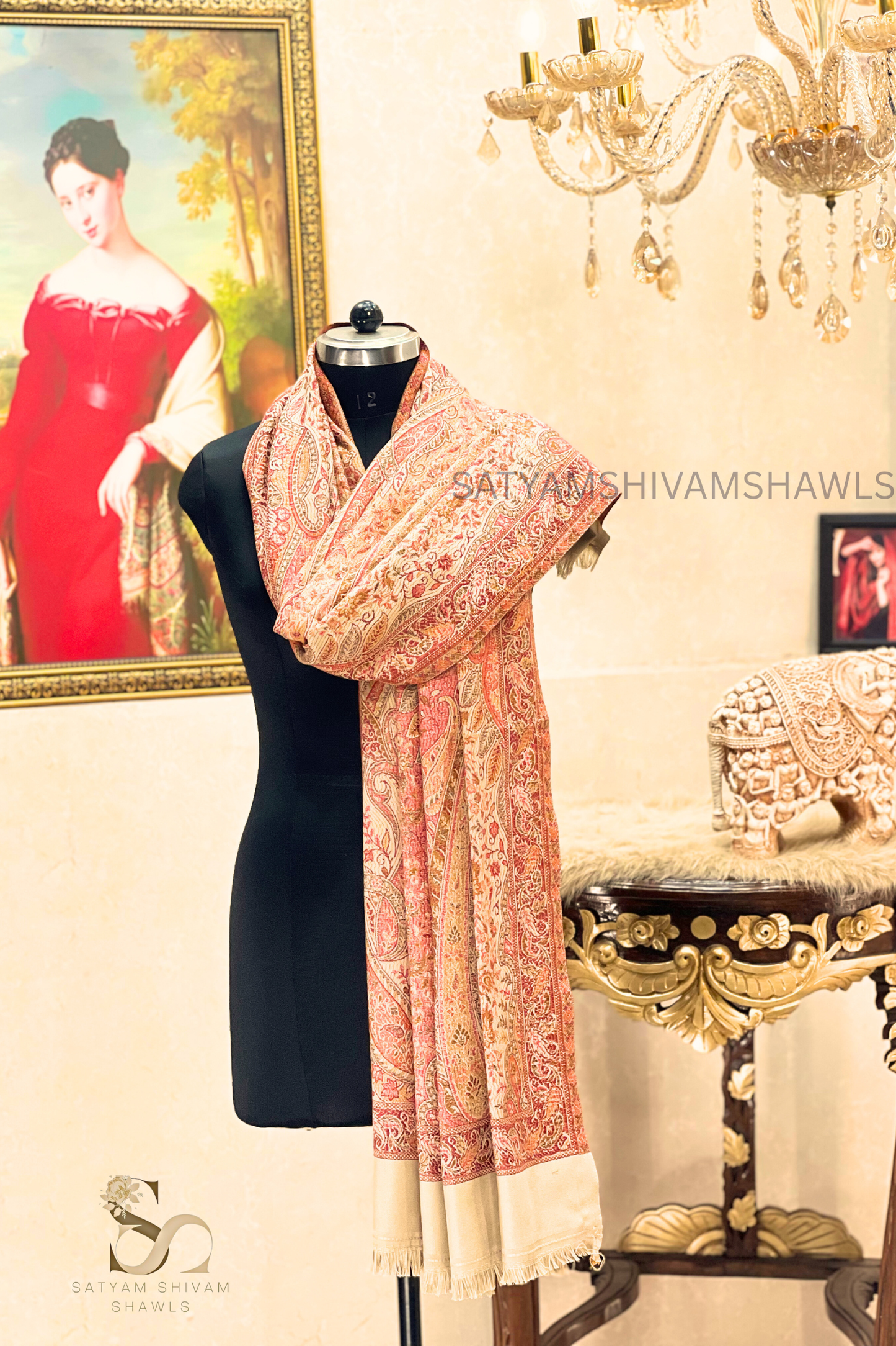 PURE WOOL ETHNIC KANI WEAVED SHAWL,WARM AND SOFT,SKIN