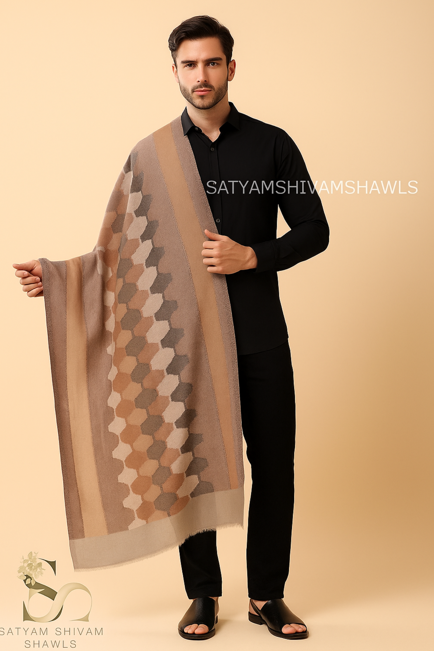 EKAT-E-NOOR PASHMINA EXTRA FINE WOOL STOLE ,WARM,SOFT & LIGHT WEIGHT
