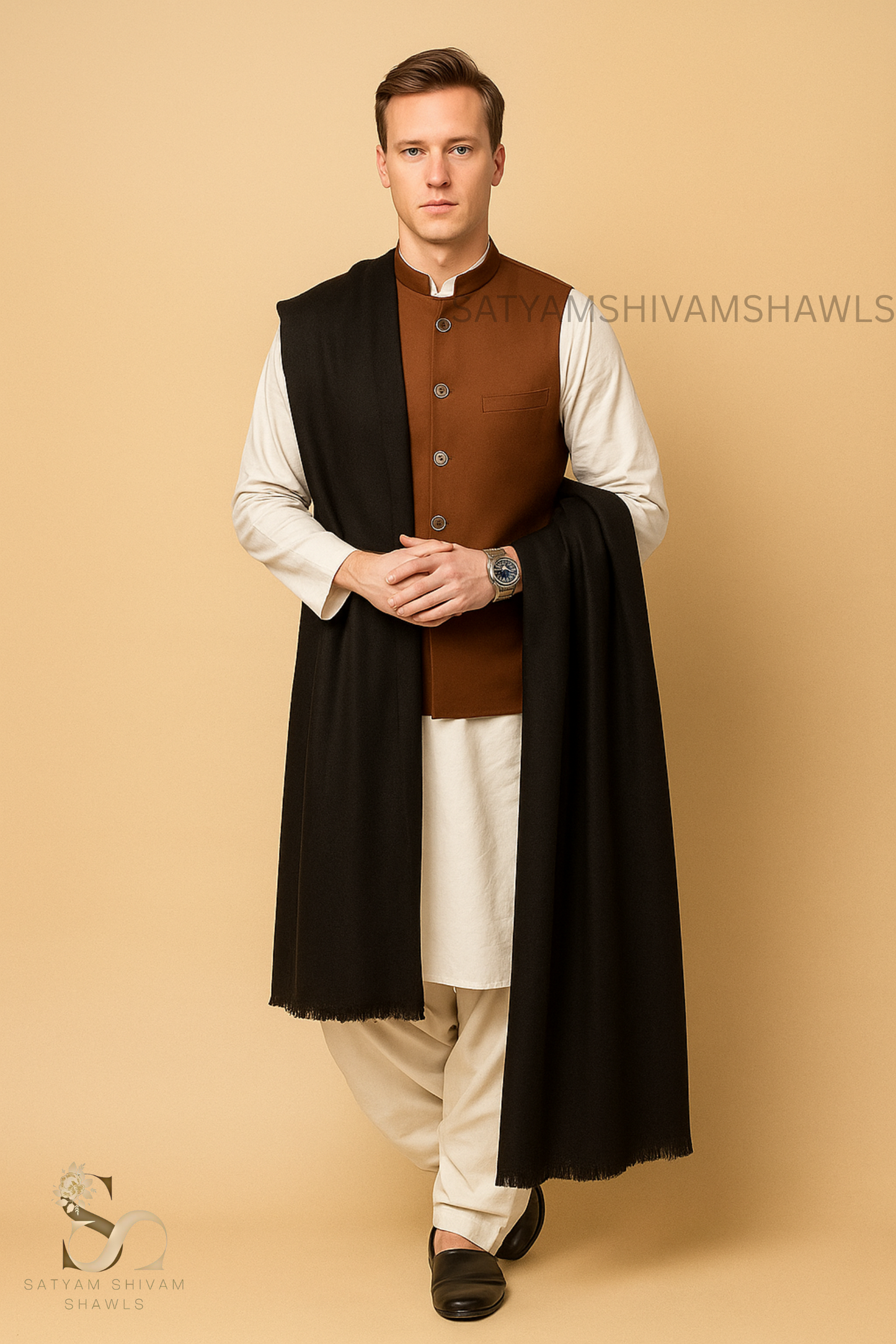 PASHMINA WOOL MENS LOHI SHAWL , SOFT, WARM AND LIGHT WEIGHT,BIG SIZE