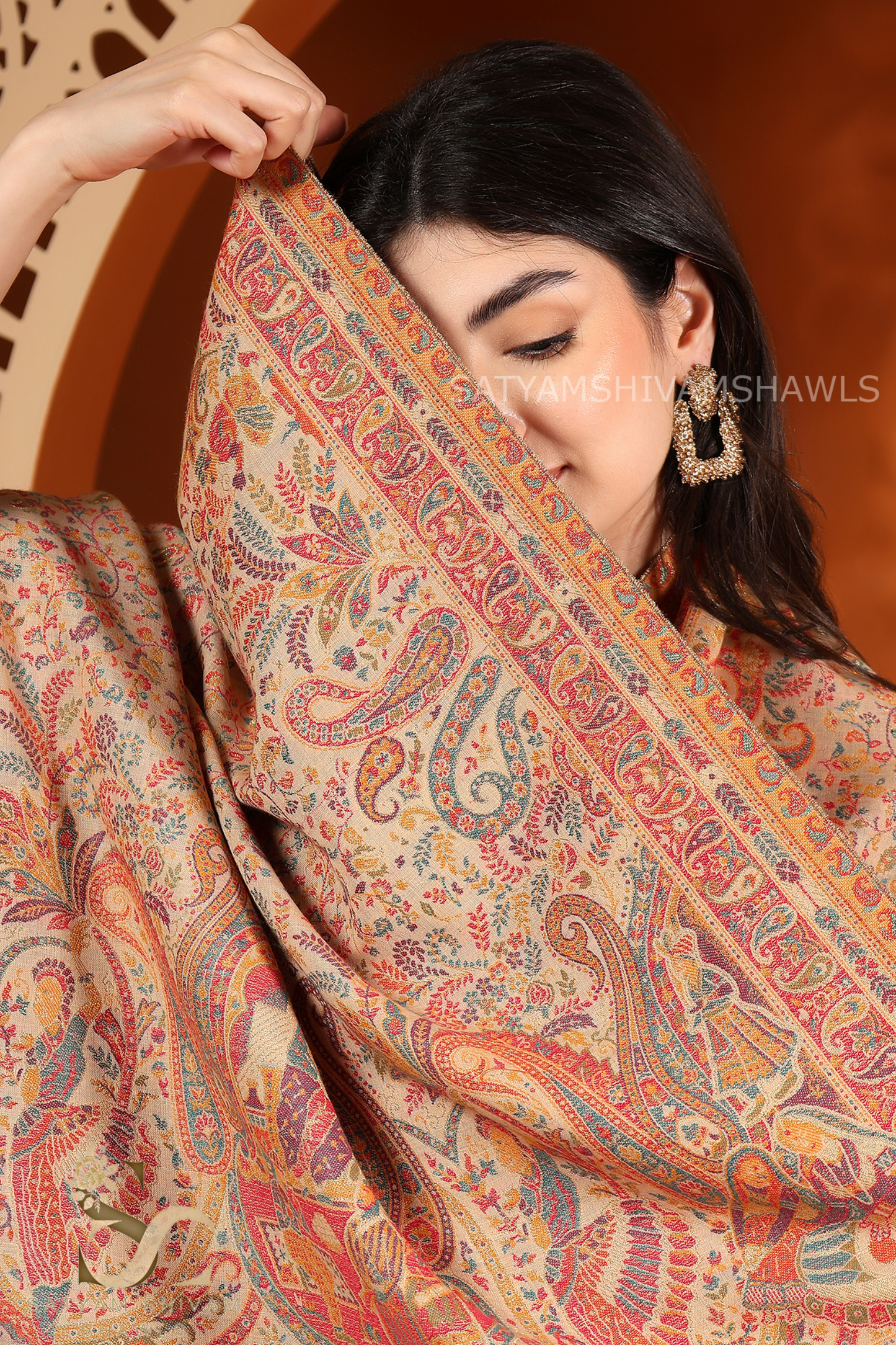 BAADSHAH DARABR ZARI KANI PASHMINA BLEND WOOL WOMENS SHAWLS