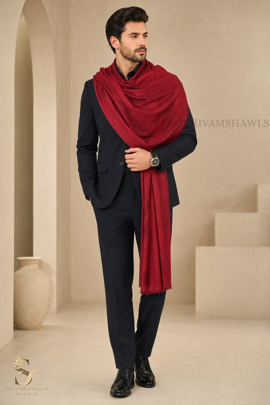 MENS PURE WOOL SHAWL ,SOLID PLAIN DESIGN,