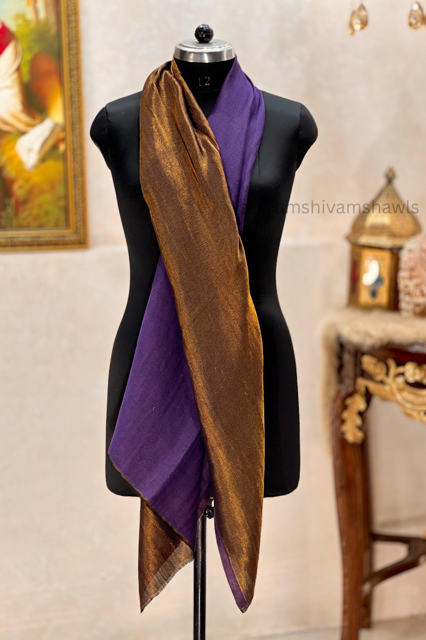 Twilight reversible Collection, Metallic Thread Weave, Fine Wool,