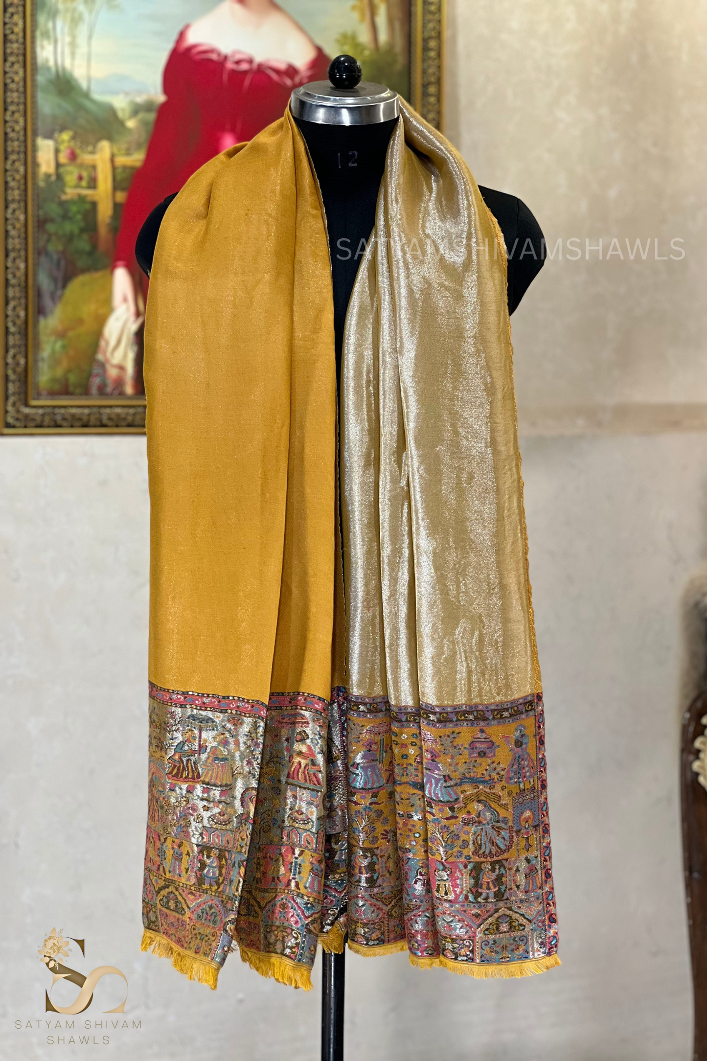 Twilight moonlight reversible kani palla stole, soft & warm