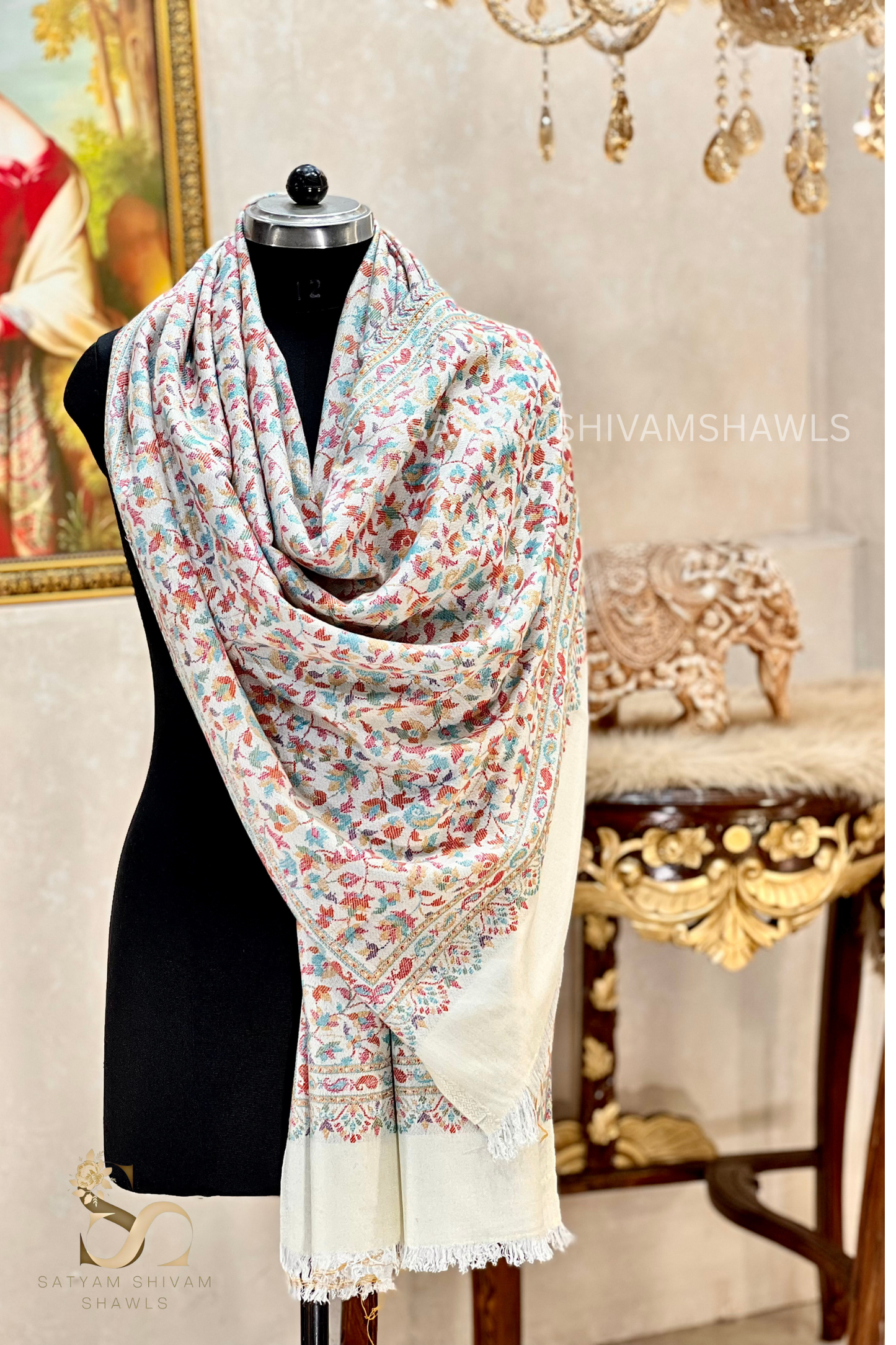 pure wool multi authentic kani design stole