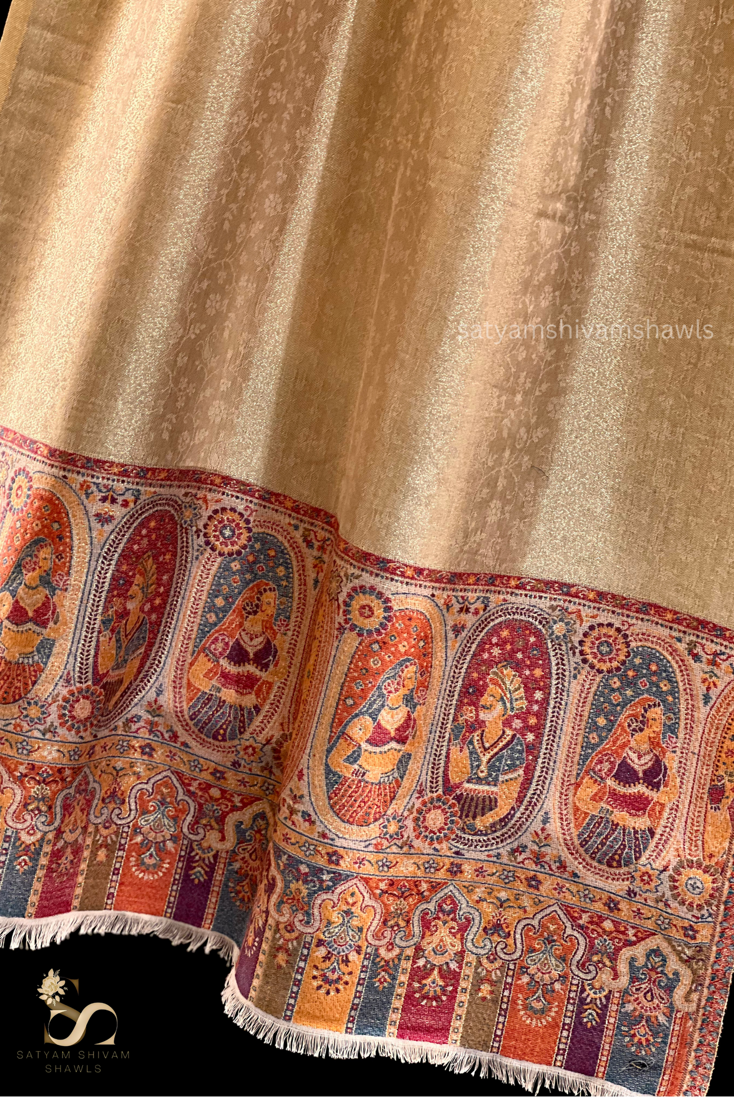 "TWILIGHT NOOR-E-MUGHAL" PALLA PASHMINA WOOL STOLE
