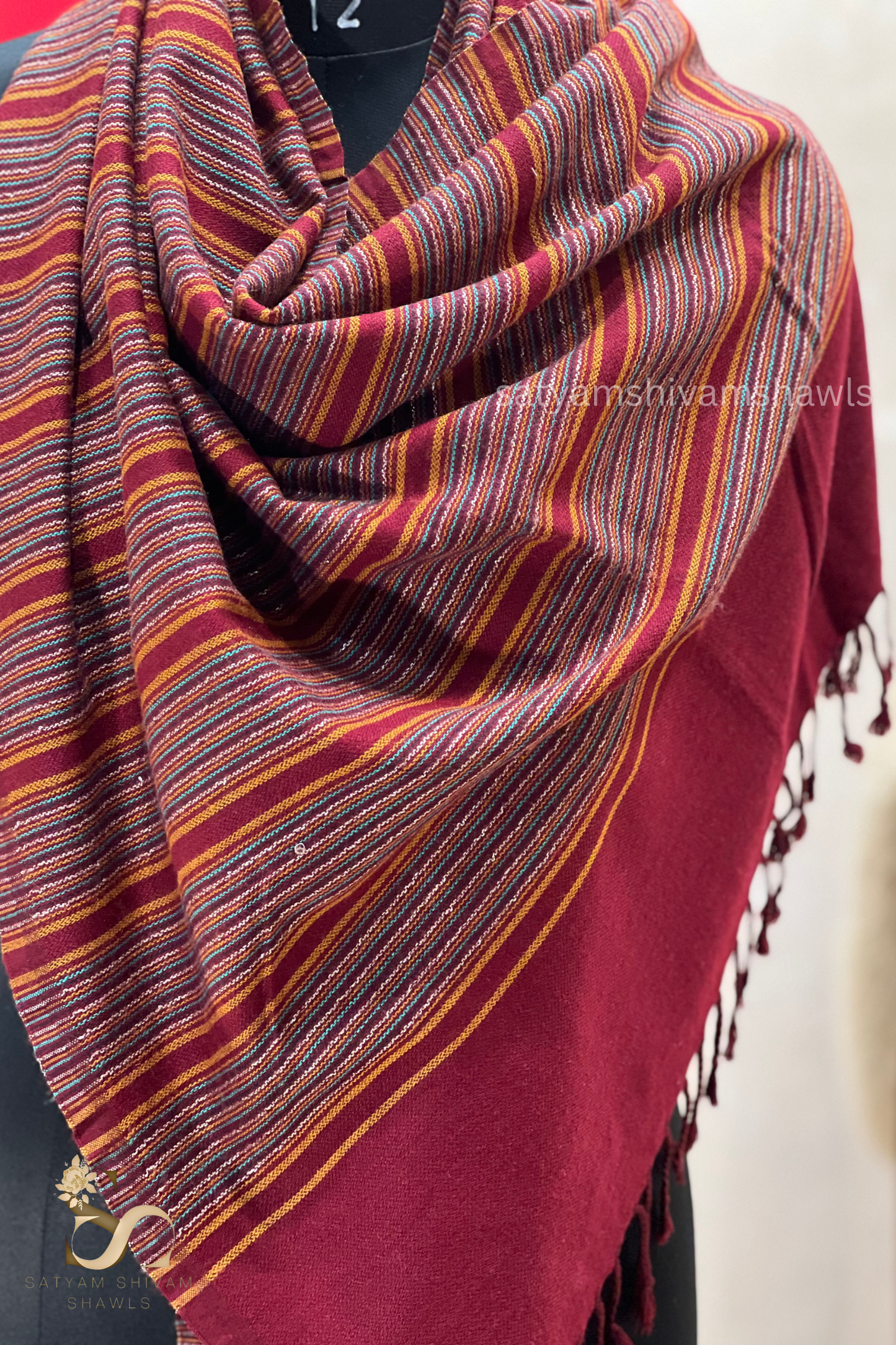 pure wool multi strips stole