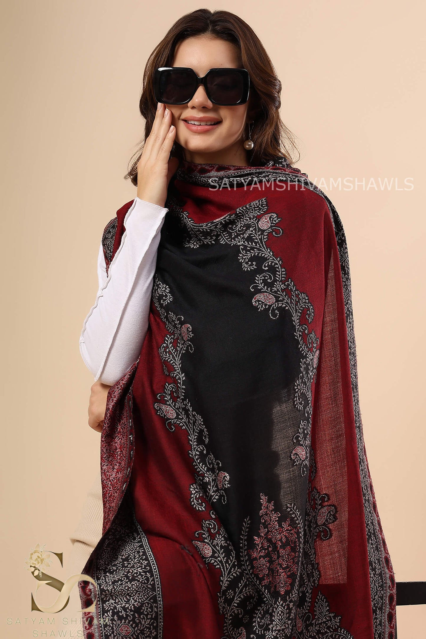 THE PASHMINA EMPRESS EXTRA FINE WOOL KANI STOLE,WARM & SOFT