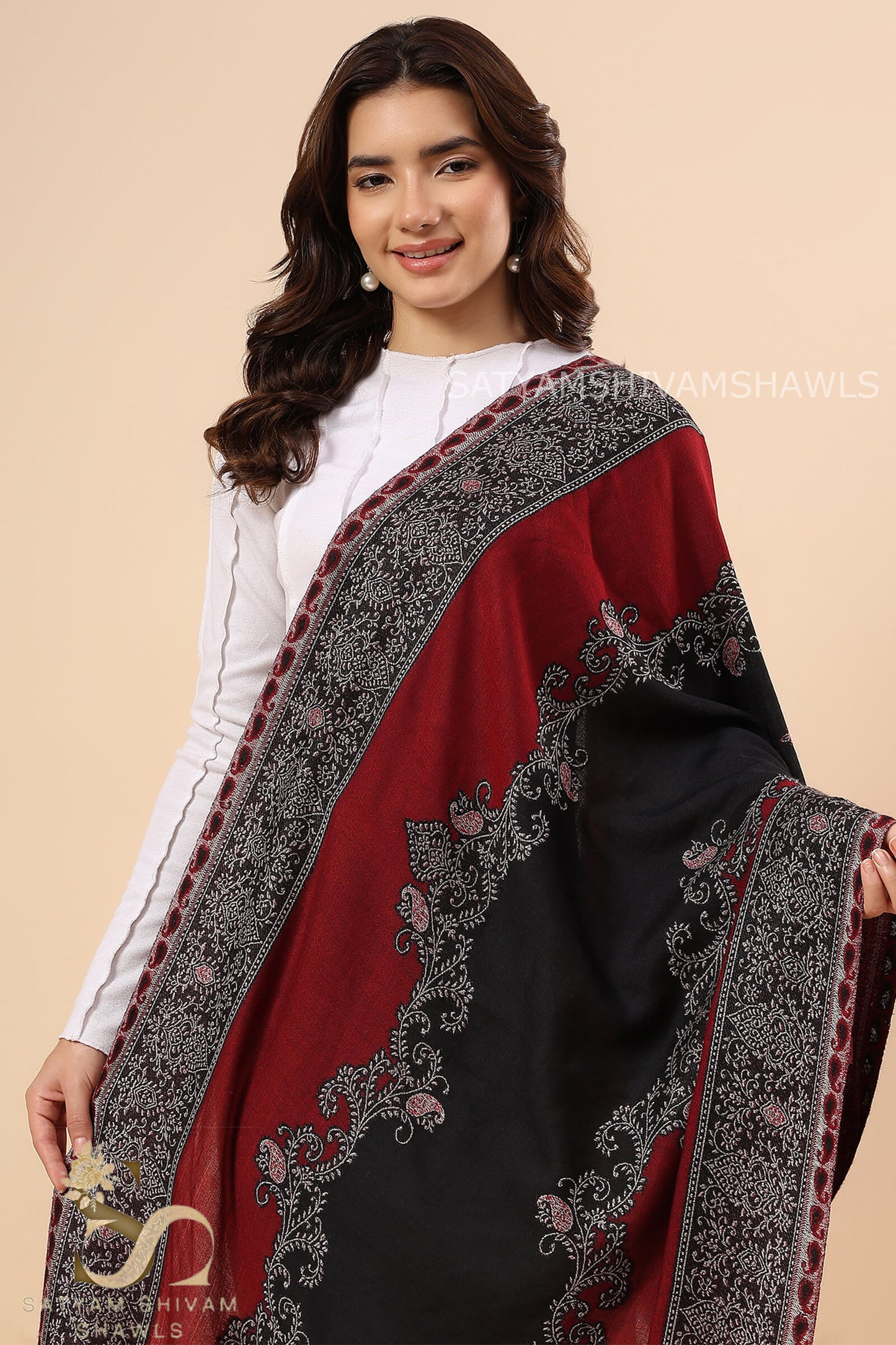 THE PASHMINA EMPRESS EXTRA FINE WOOL KANI STOLE,WARM & SOFT