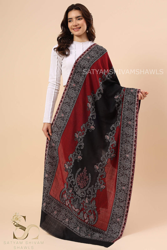THE PASHMINA EMPRESS EXTRA FINE WOOL KANI STOLE,WARM & SOFT