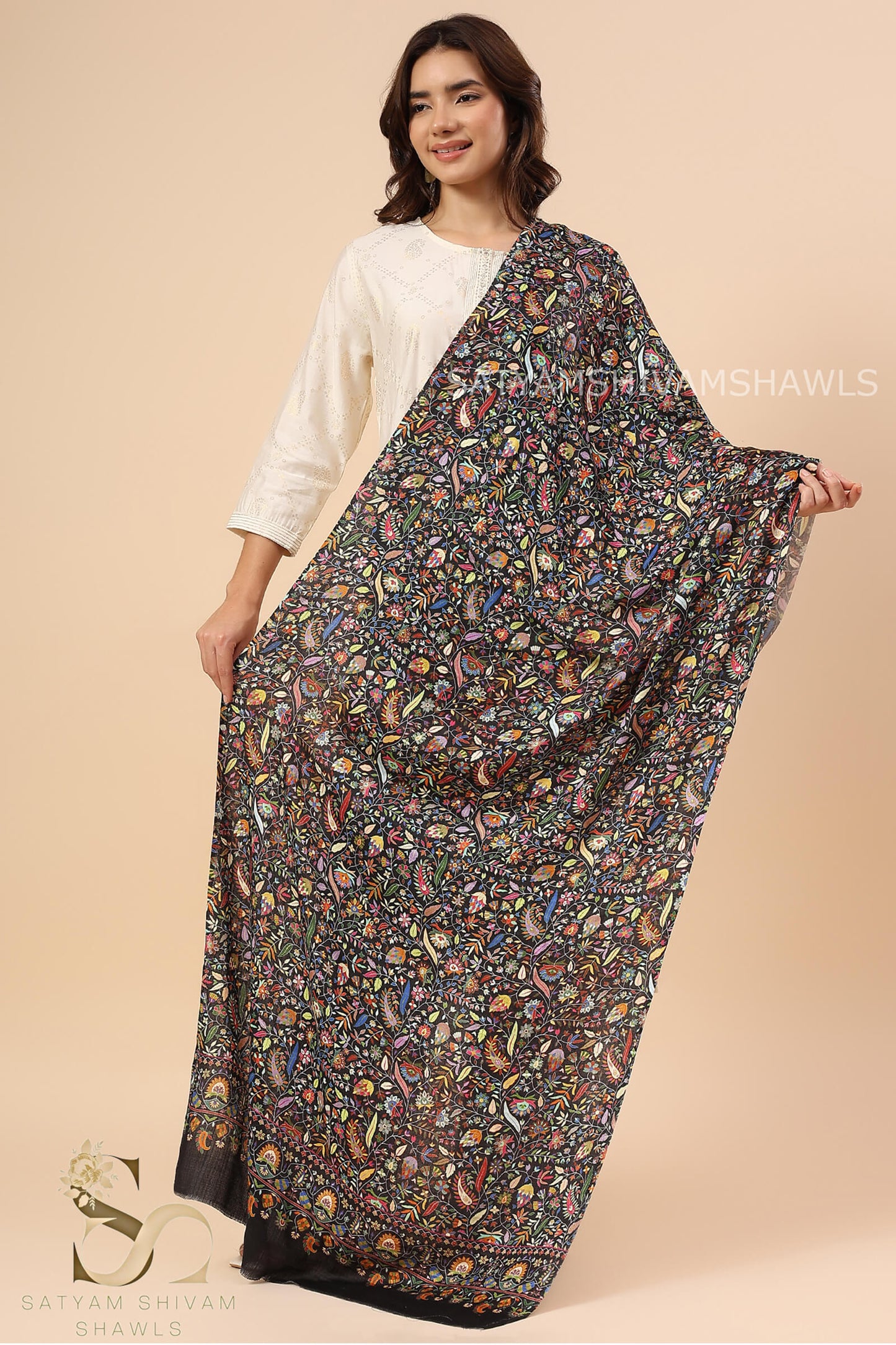 HIS AND HER SET OF MENS PURE WOOL KANI STOLE AND WOMEN SLIK WOOL PRINT STOLE