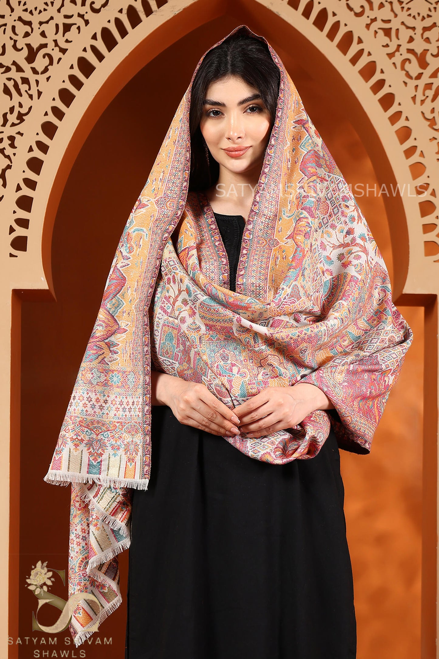 SHAHI DARBAR KANI PASHMINA WOOL STOLE