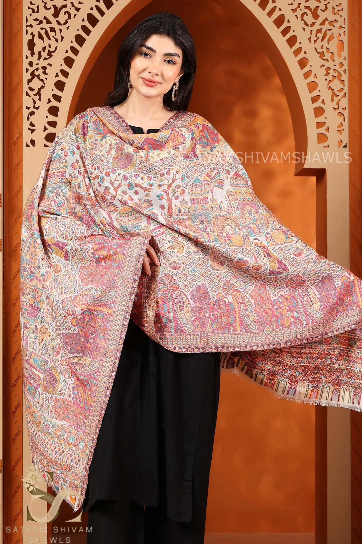 SHAHI DARBAR KANI PASHMINA WOOL STOLE