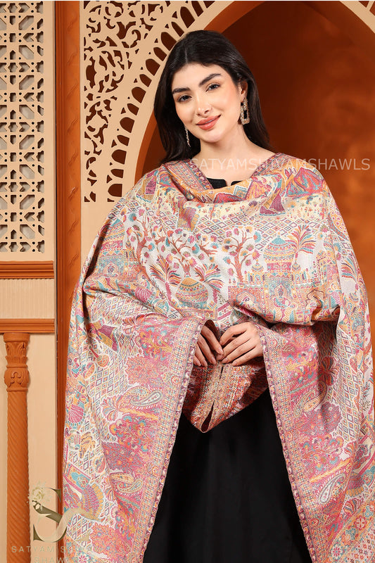 SHAHI DARBAR KANI PASHMINA WOOL STOLE