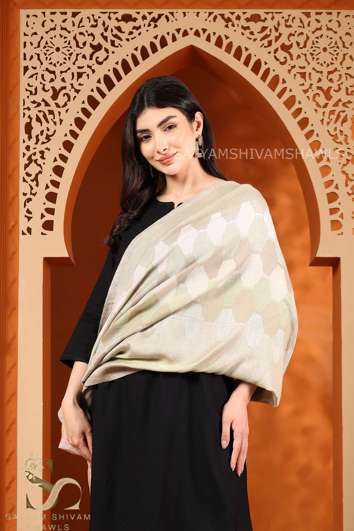 EKAT-E-NOOR PASHMINA EXTRA FINE WOOL STOLE ,WARM,SOFT & LIGHT WEIGHT
