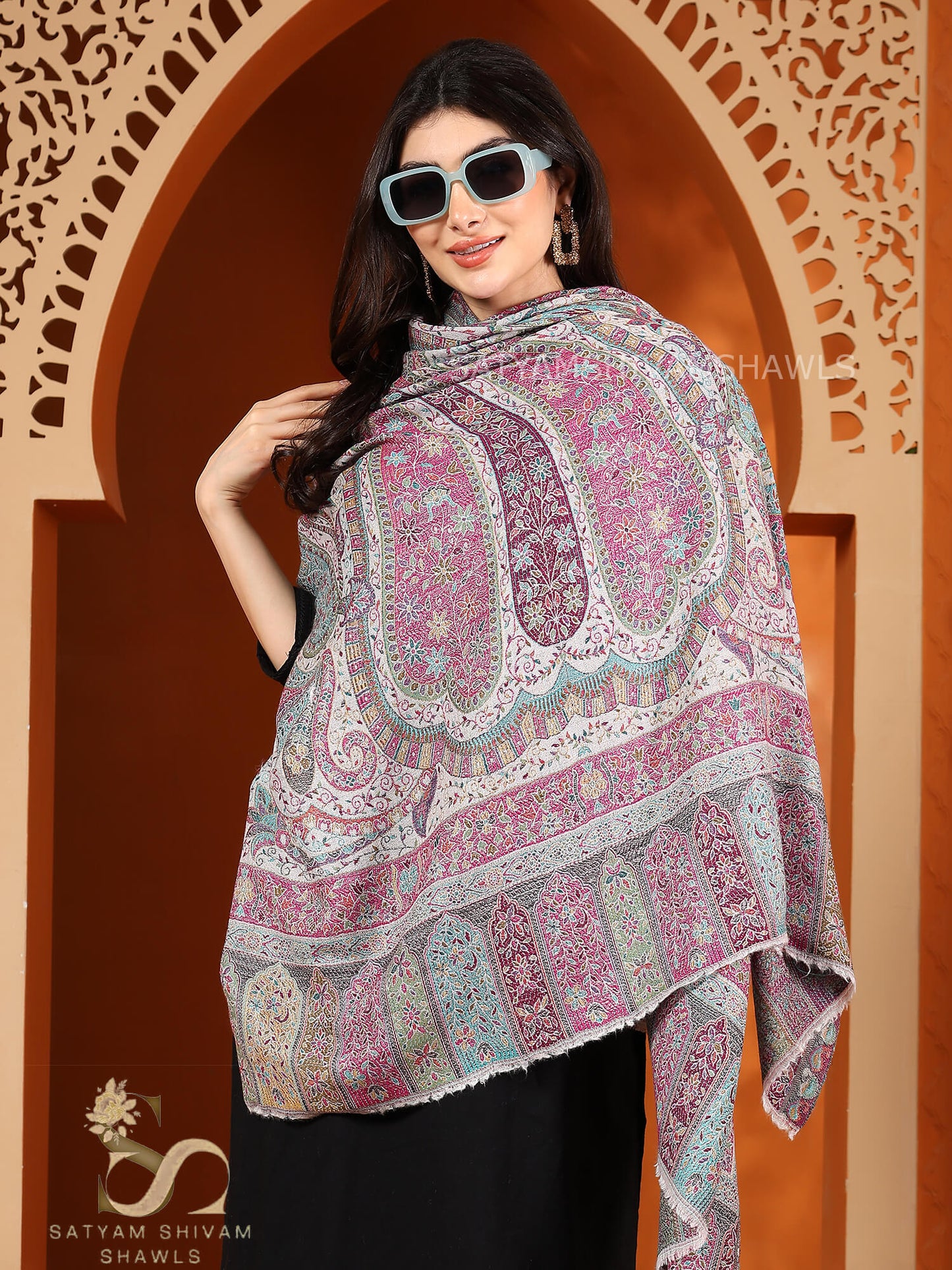 TURKISH PAISLEY FINE WOOL PASHMINA JAMAWAR KANI SHAWLS