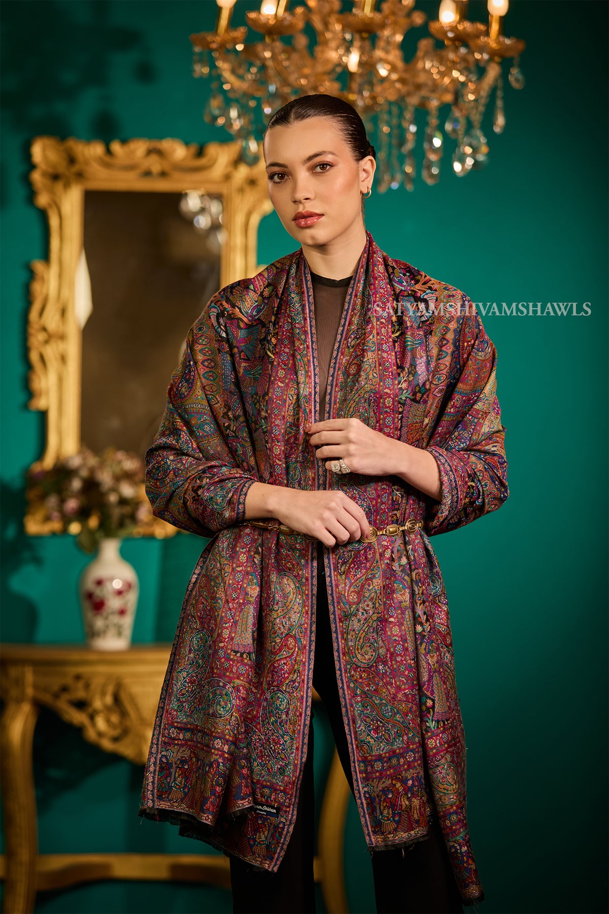 pure wool paisely multi kani design women shawl