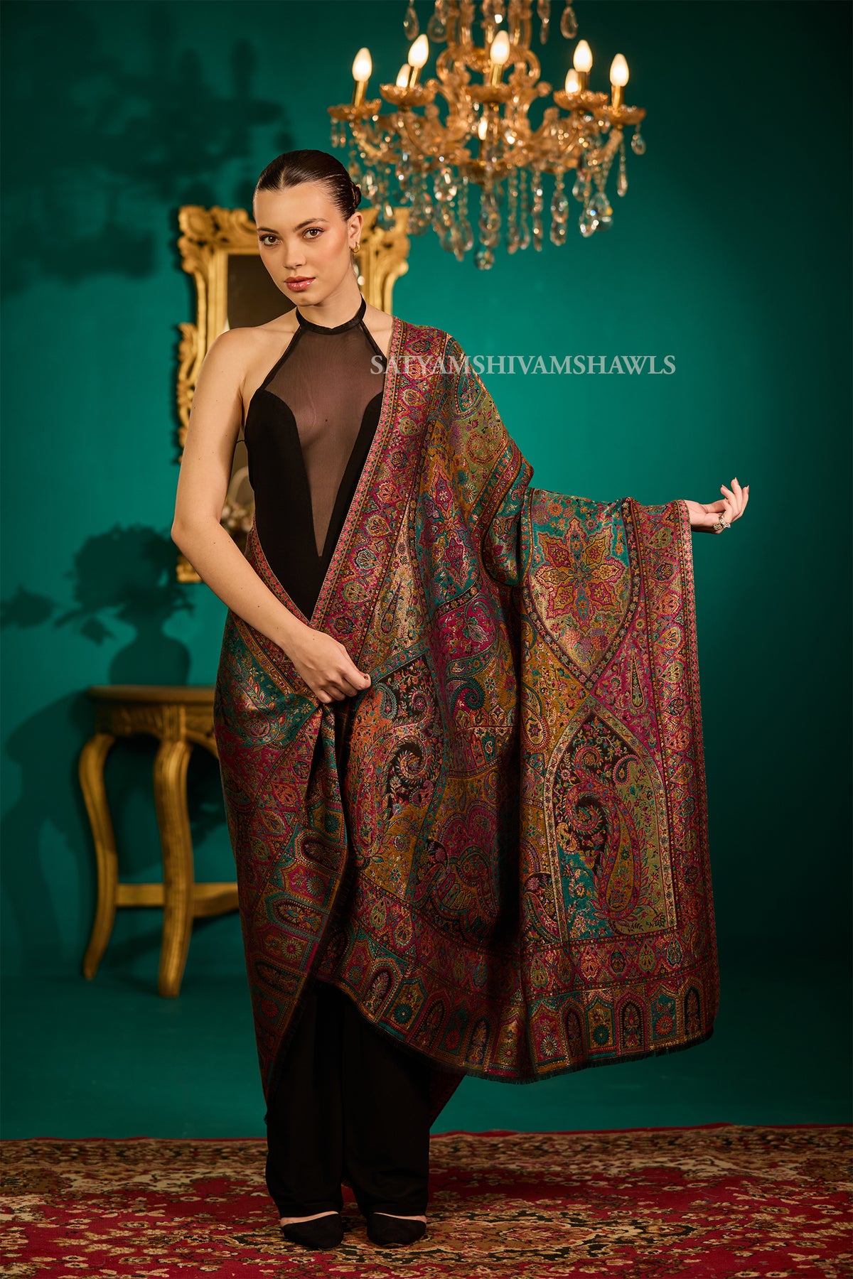 MOONLIGHT REVERSIBLE FINE WOOL PASHMINA WOMEN SHAWL,