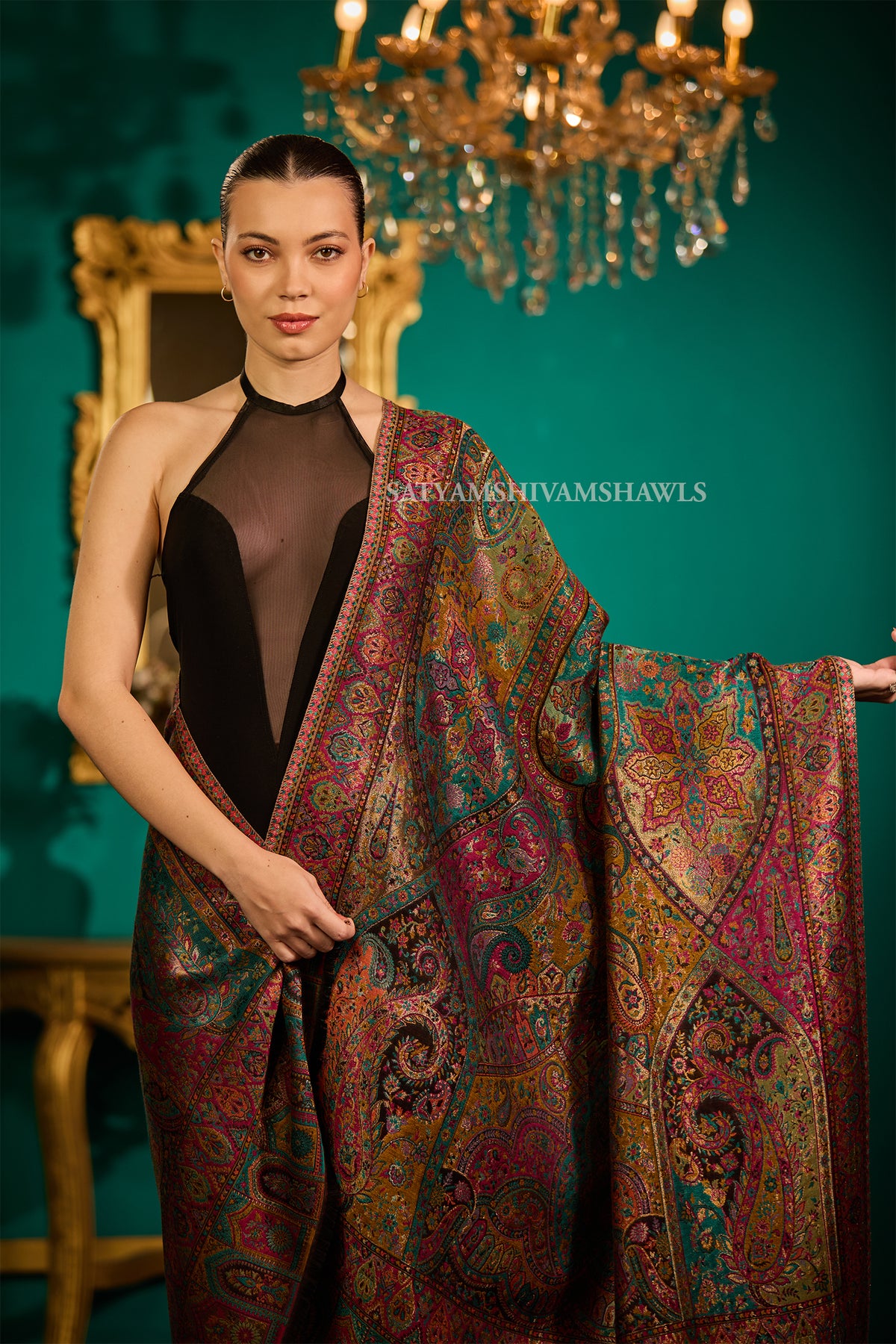MOONLIGHT REVERSIBLE FINE WOOL PASHMINA WOMEN SHAWL,