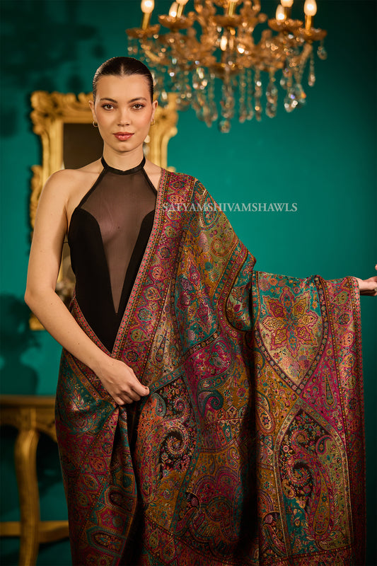 MOONLIGHT REVERSIBLE FINE WOOL PASHMINA WOMEN SHAWL,