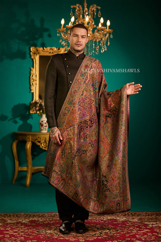 Moonlight Vintage Reversible Paisley Shawl