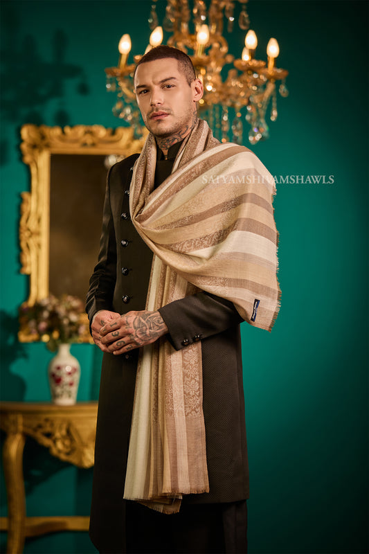 Royal Striped Paisley Men’s Shawl