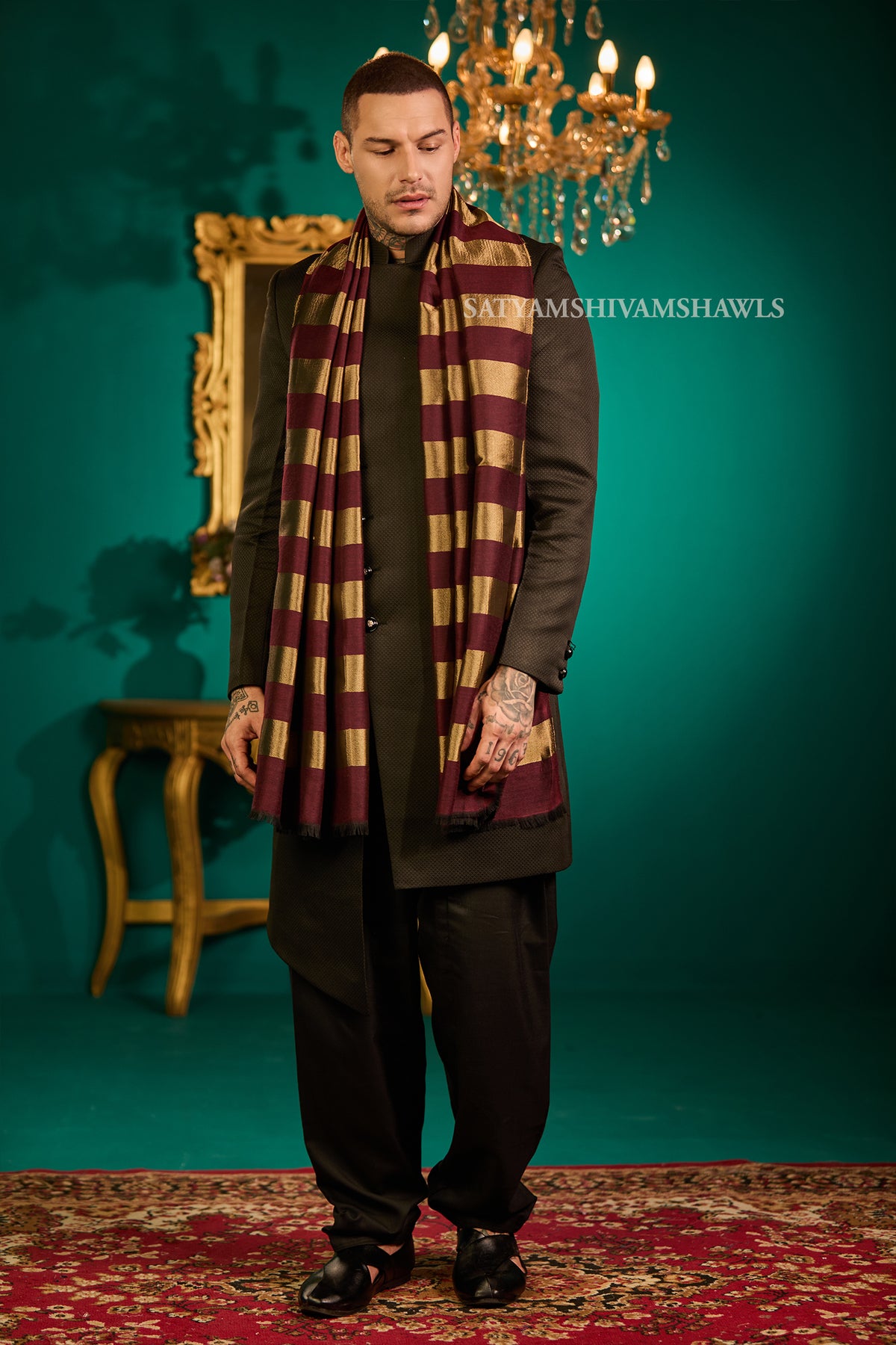 Twilight moonlight stripes reversible  Men Stole