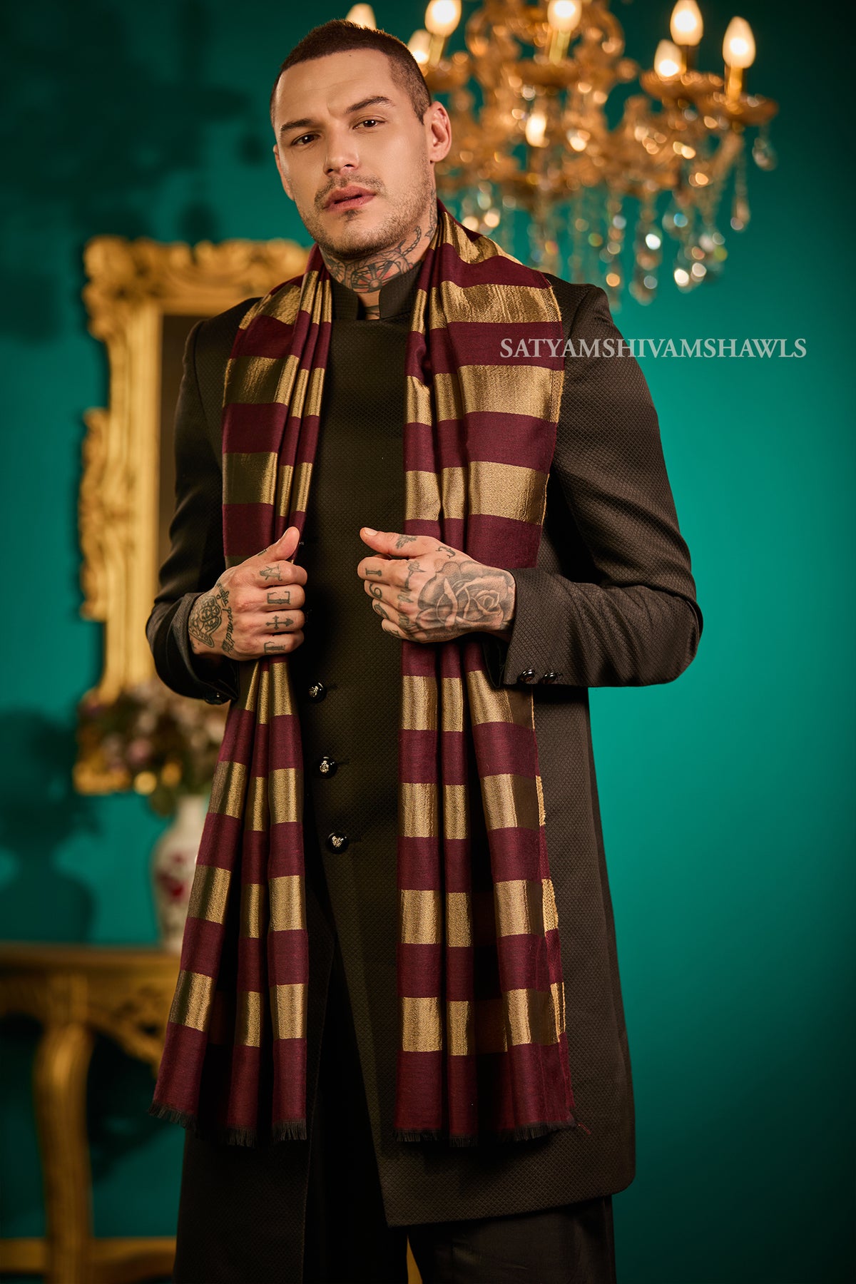 Twilight moonlight stripes reversible  Men Stole