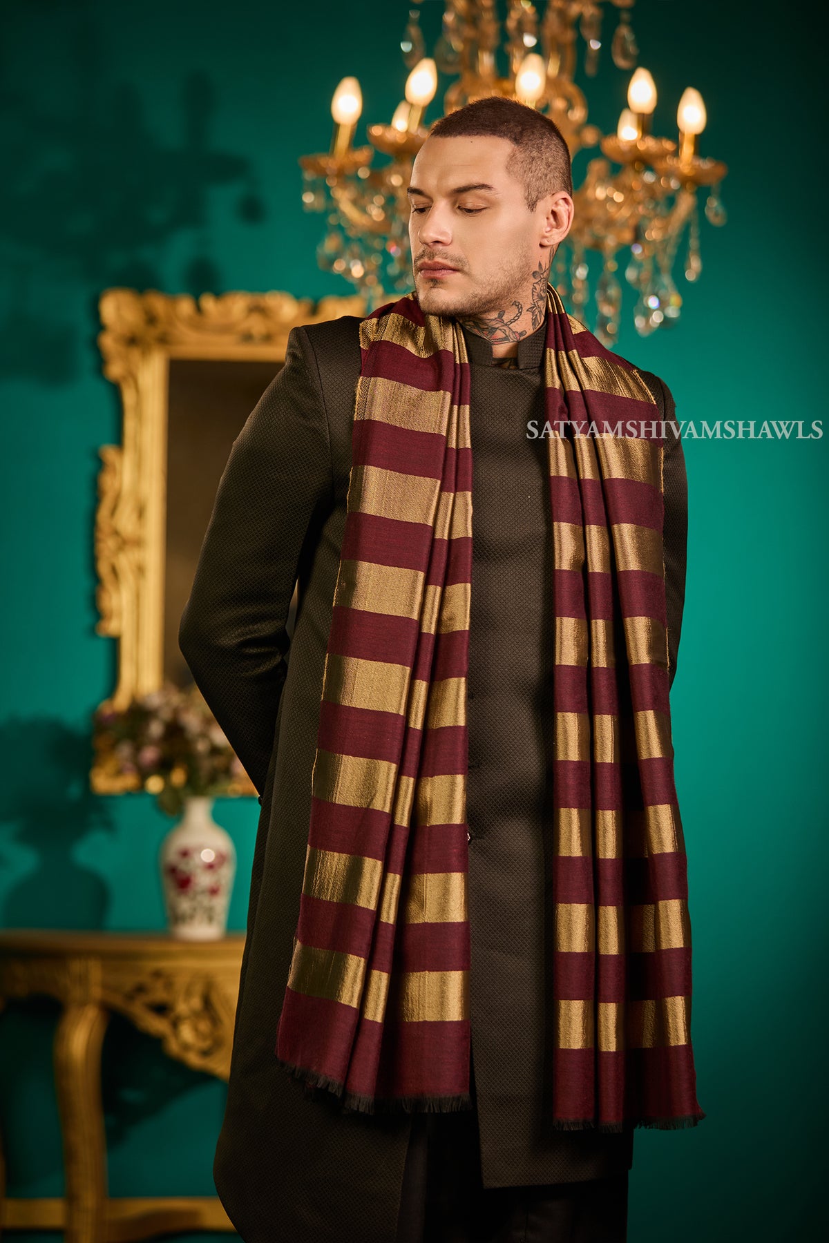 Twilight moonlight stripes reversible  Men Stole