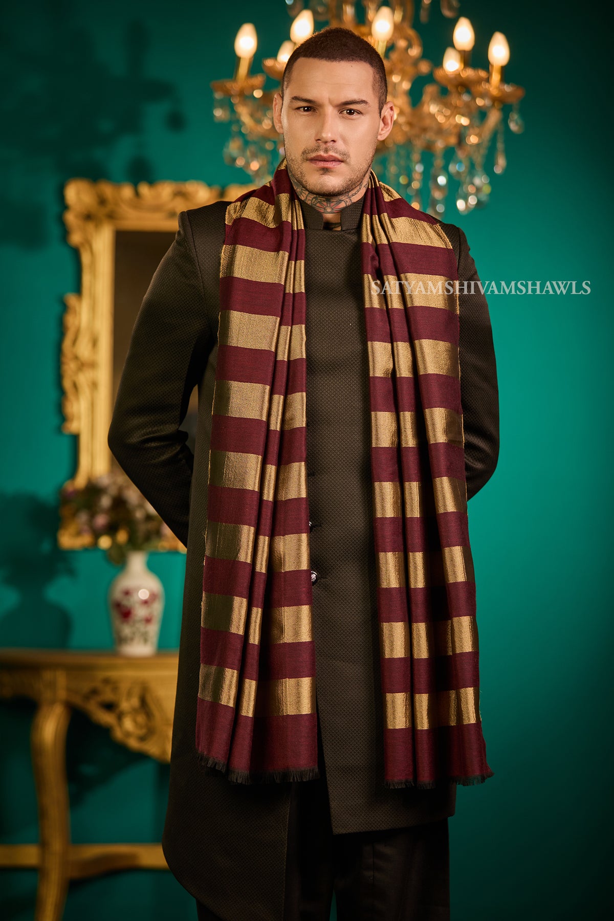 Twilight moonlight stripes reversible  Men Stole