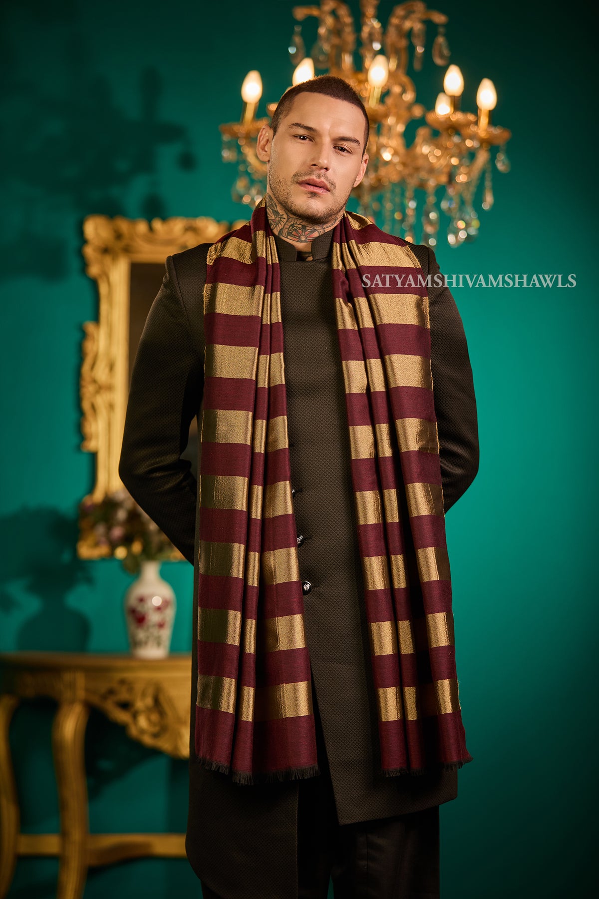 Twilight moonlight stripes reversible  Men Stole