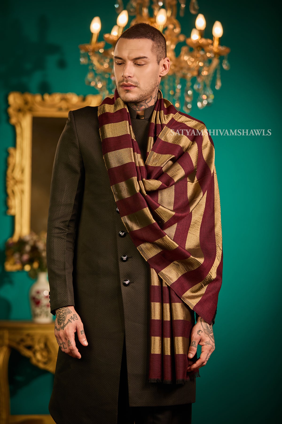 Twilight moonlight stripes reversible  Men Stole