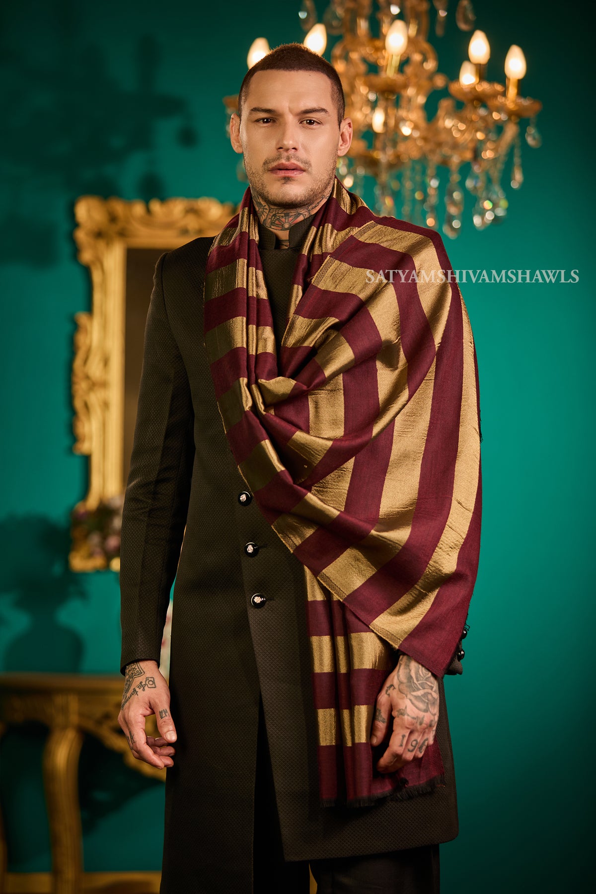 Twilight moonlight stripes reversible  Men Stole