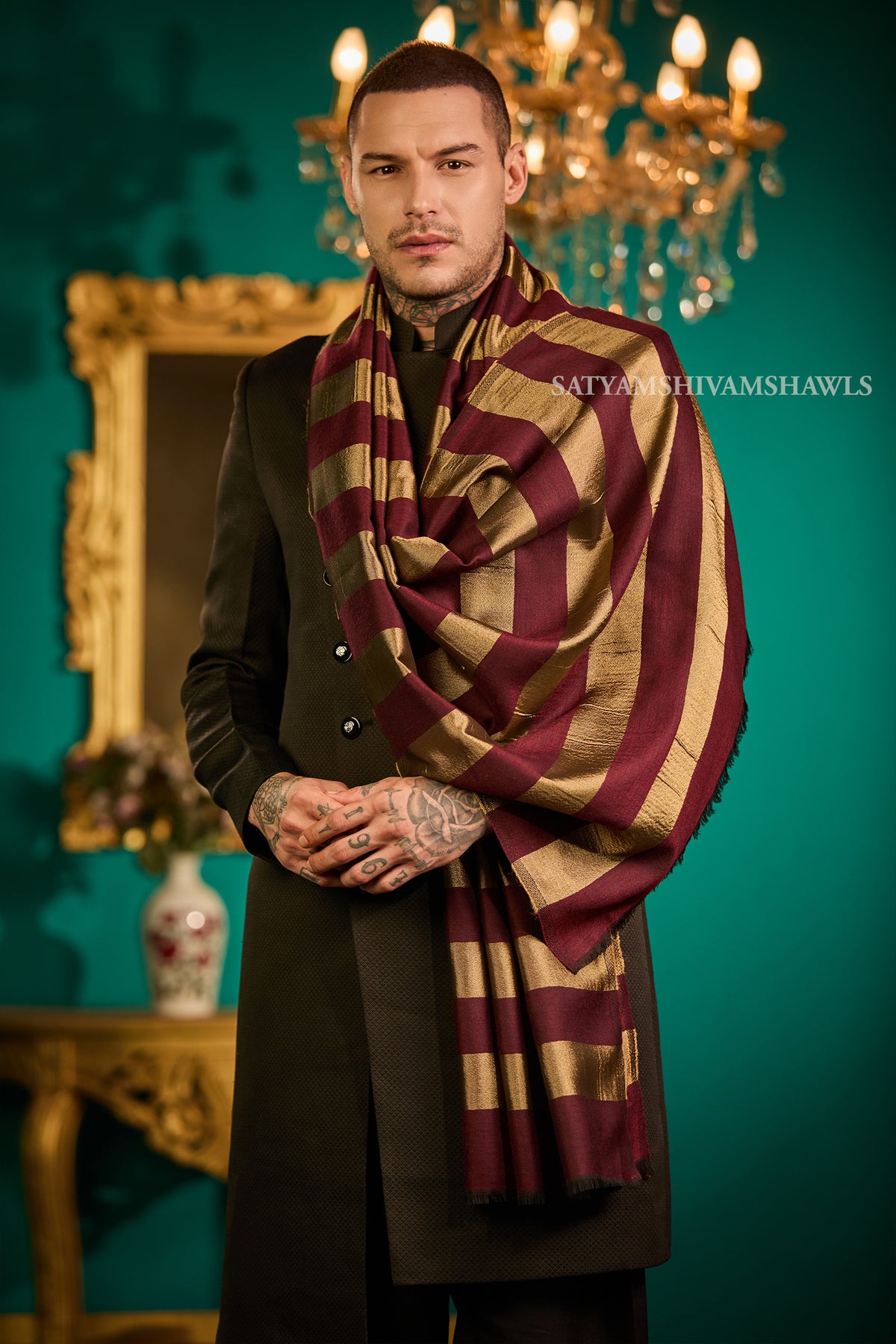 Twilight moonlight stripes reversible  Men Stole