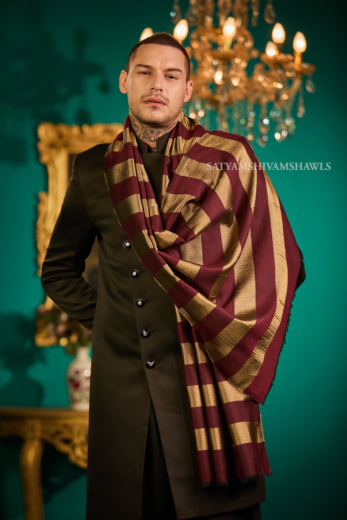 Twilight moonlight stripes reversible  Men Stole