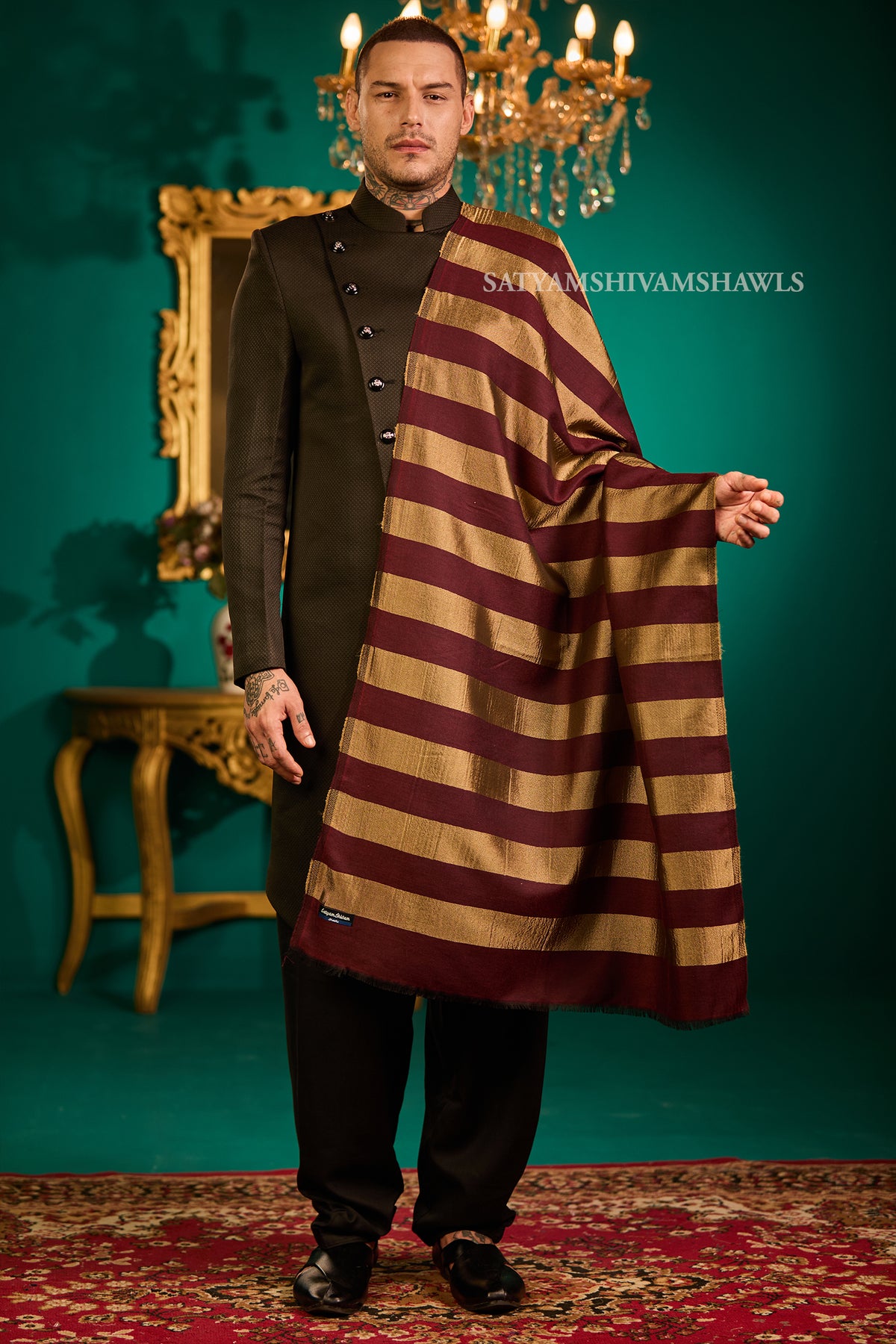 Twilight moonlight stripes reversible  Men Stole