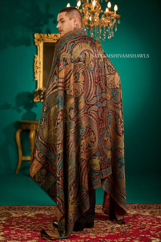 Mens Fine Wool  Moonlight Reversible Shawl, Royal Collection  Big size