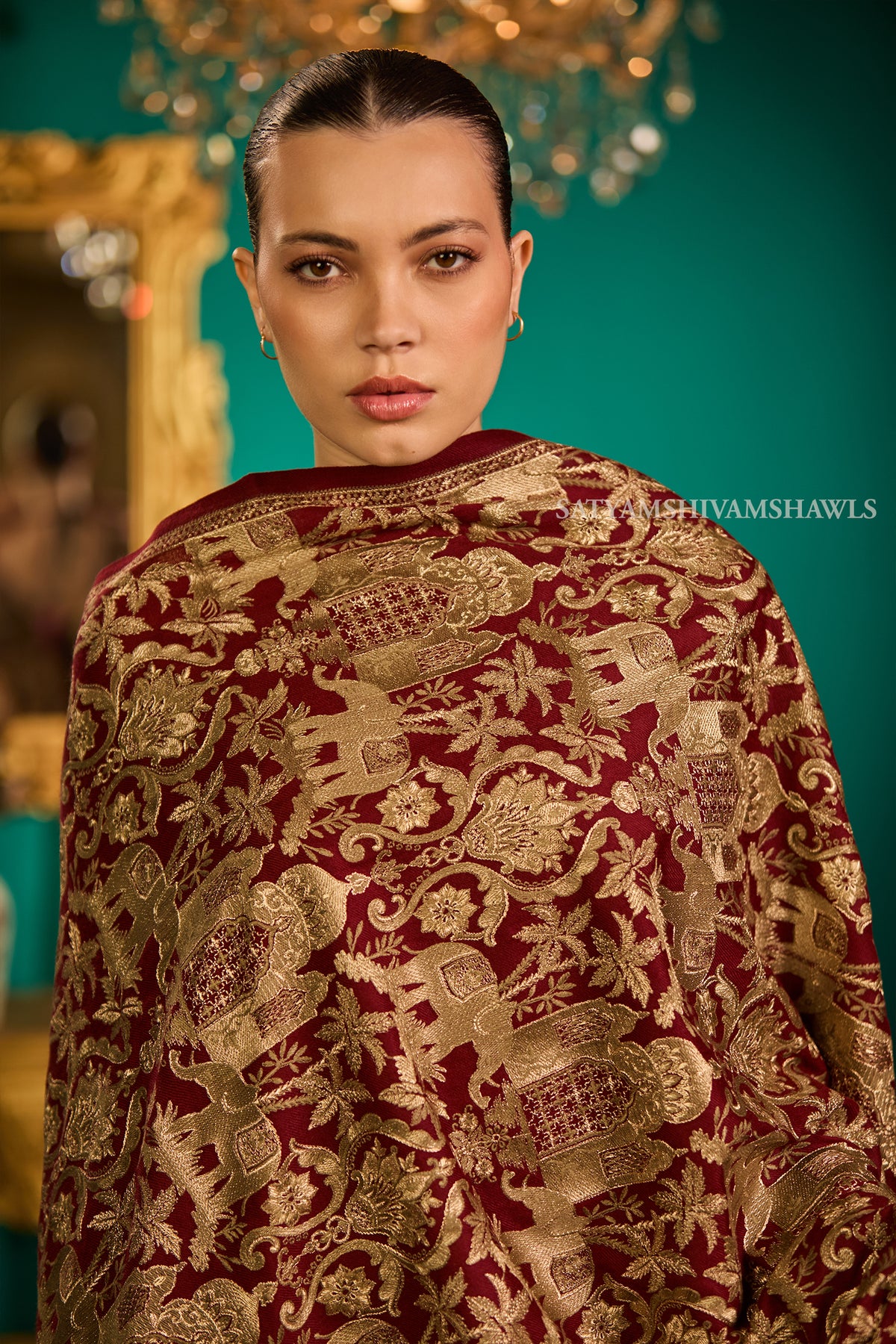 SHIKAAR-E-KASHMIR" TILLA EMBRODIERY FINE PASHMINA WOOL, WARM AND SOFT,