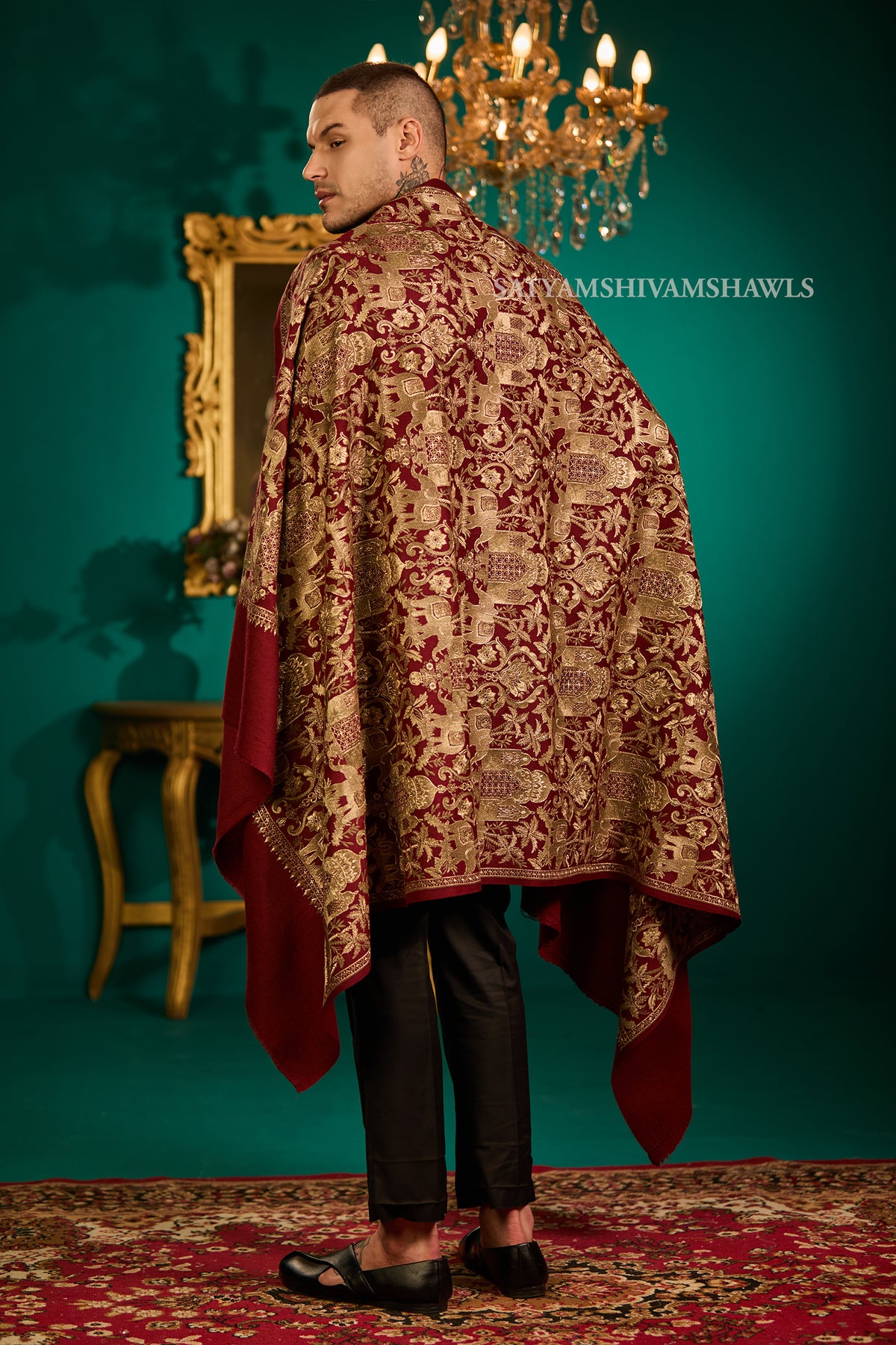 SHIKAAR-E-KASHMIR" TILLA EMBRODIERY FINE PASHMINA WOOL, WARM AND SOFT,